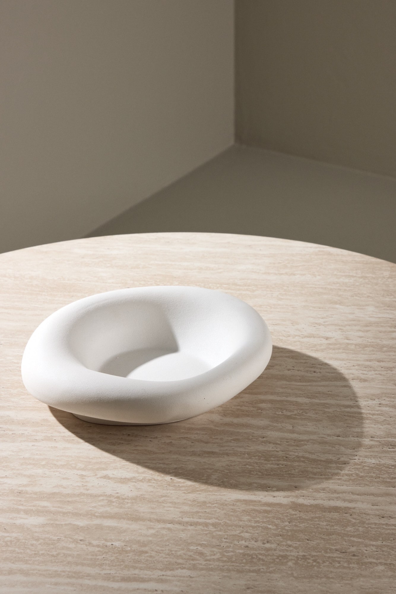 Venture Home Table basse »Härön, runder Couchtisch in Travertinoptik, Ø 80 cm« table basse, MDF, papier 3D, ronde, basse, élégante
