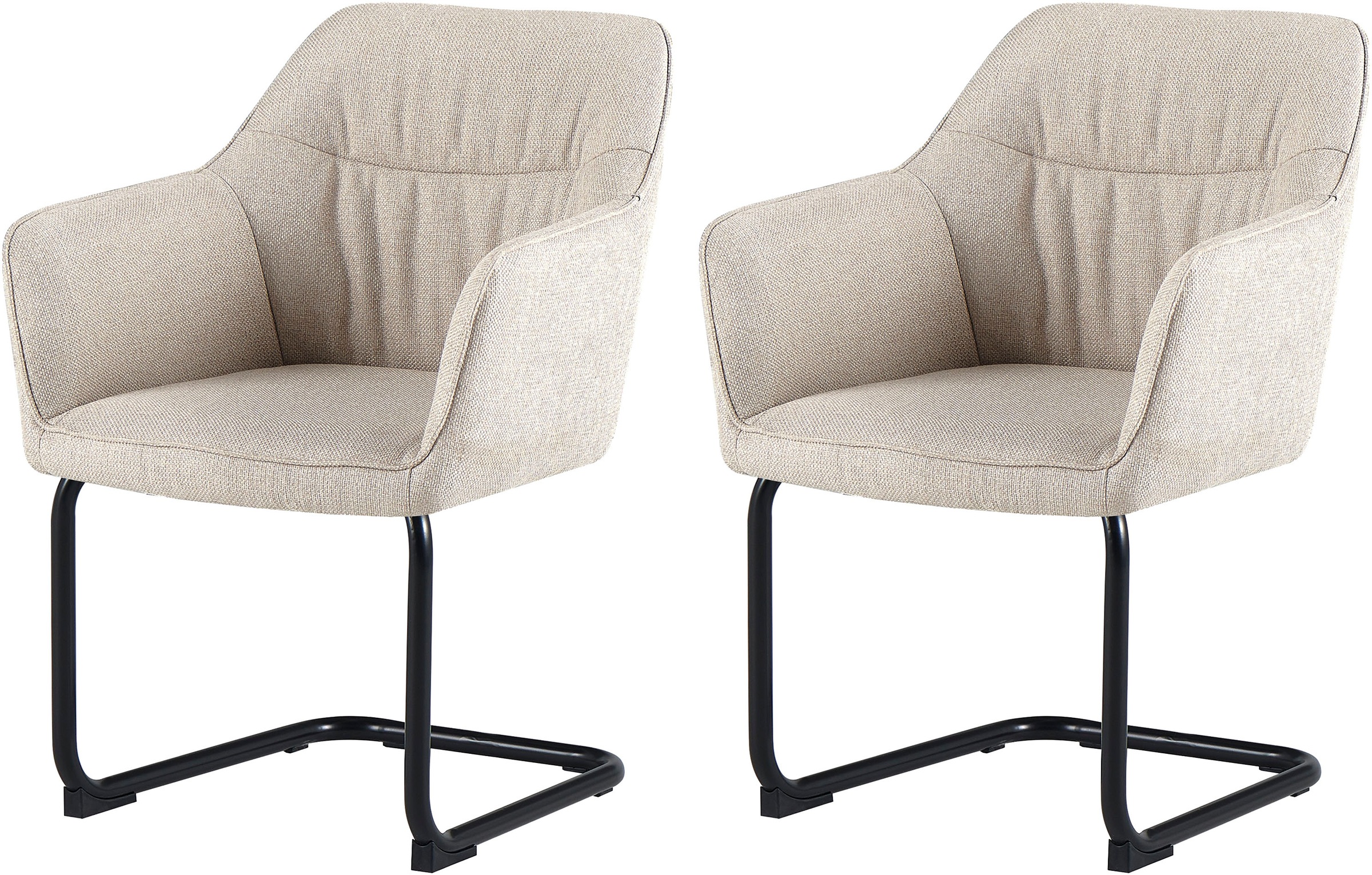 GOODproduct Chaise cantilever »Elba« (Set) 2 cuisgemütlicher Stuhl / Sessel, 180 Grad drehbar, Auto Return, Webstoff