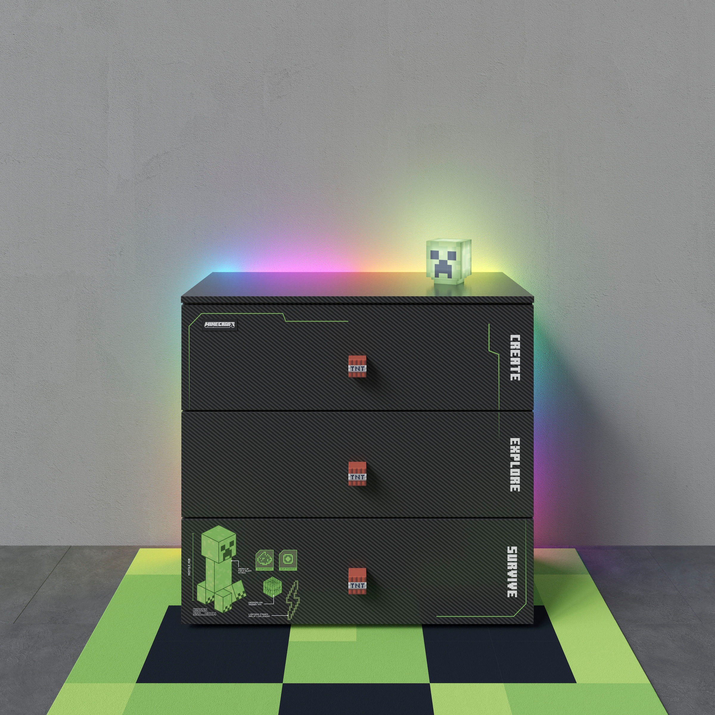 Phoenix Commode »Minecraft Kommode« avec éclairage