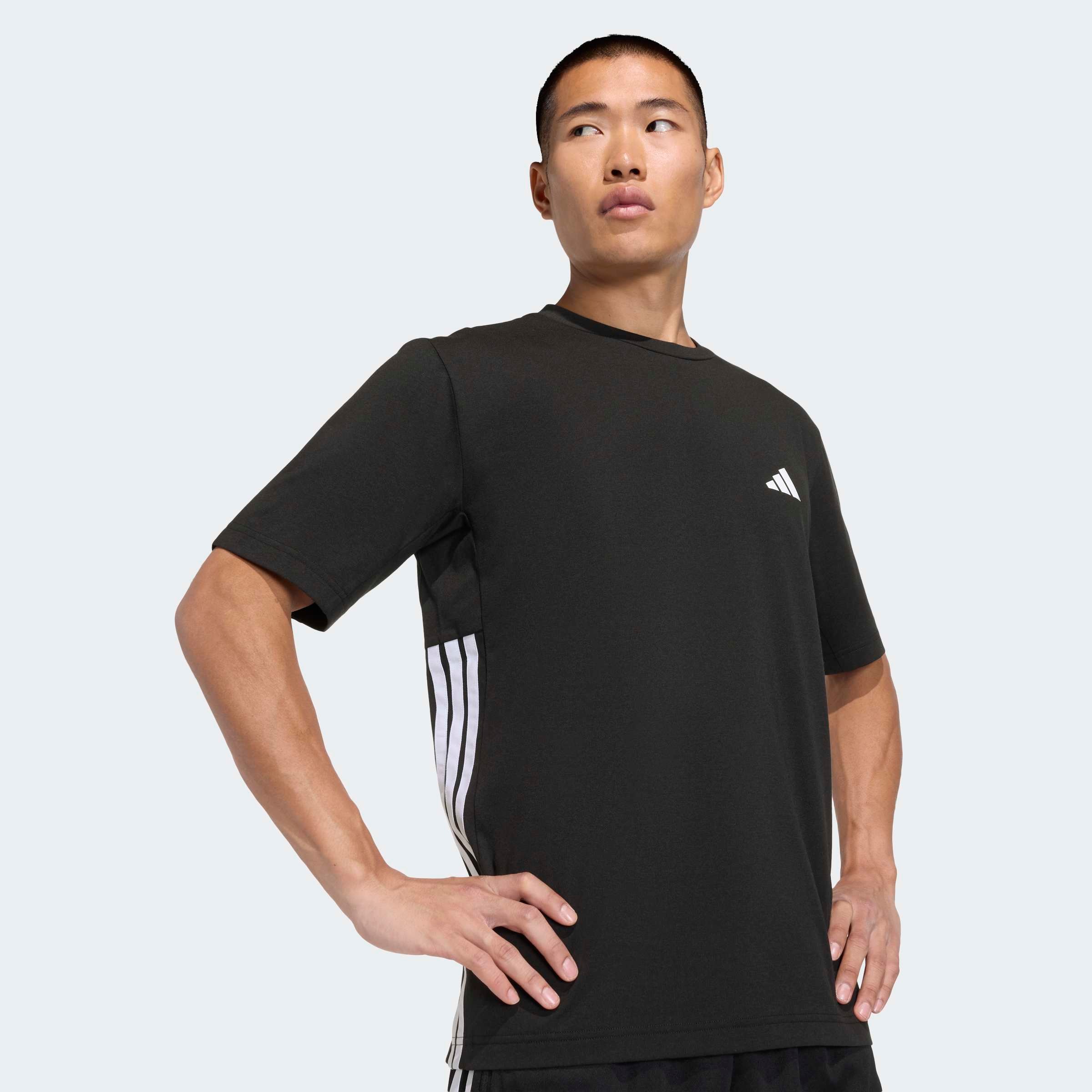 adidas Performance T-Shirt »WORKOUT ESSENTIALS FEELREADY 3-STREIFEN« mit Rundhalsausschnitt, sportlicher Stil, aus Single Jersey