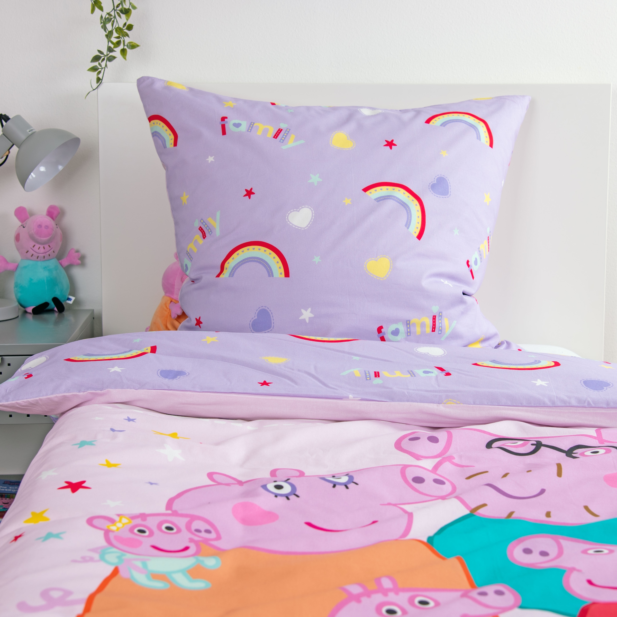 Peppa Pig Linge de lit réversible »Peppa Pig« 2 cuis avec design joyeux