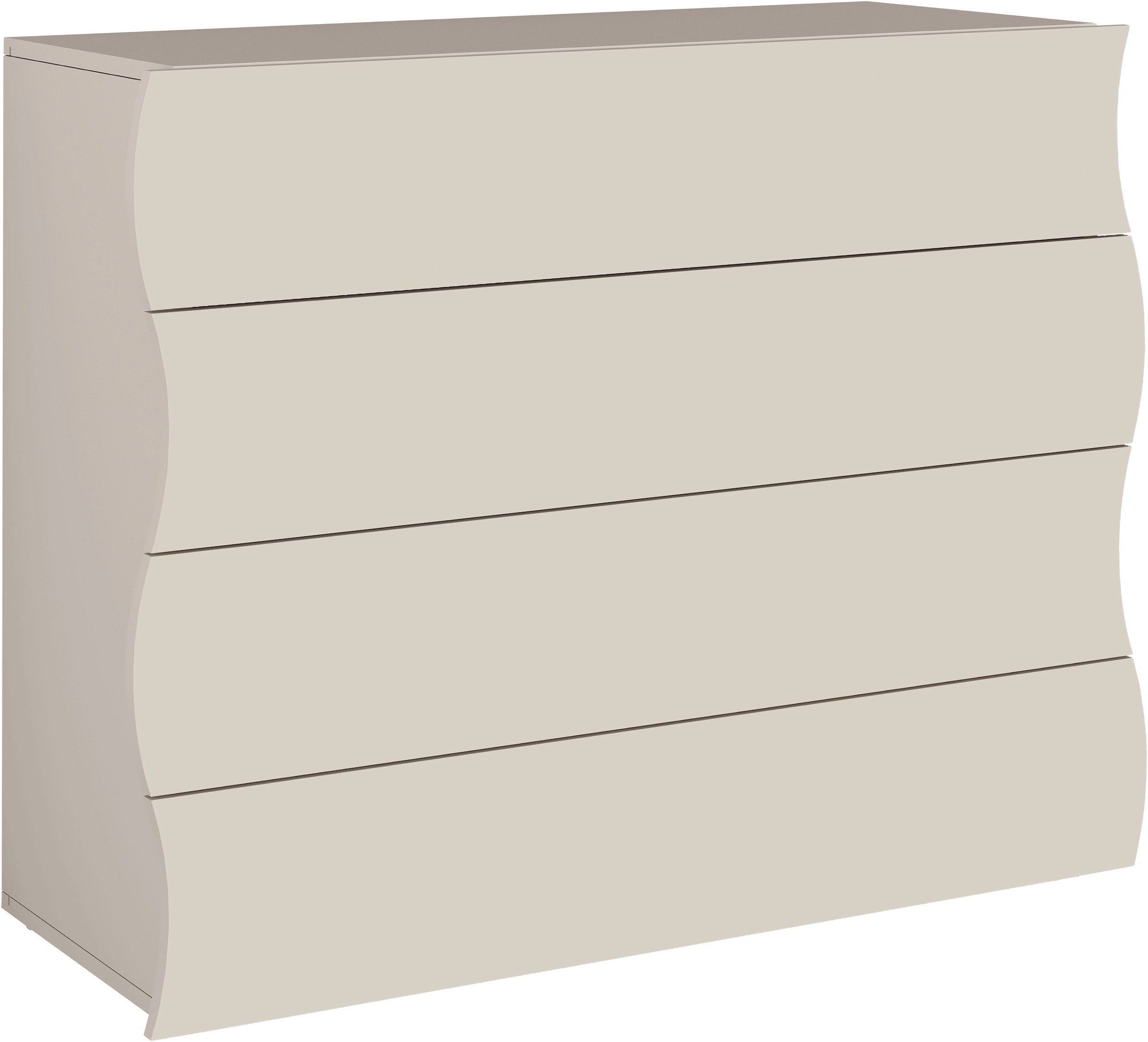 Home affaire Commode »Onda Schubladenschrank, Kommodenschrank, Made in Italy« Onda, 89 cm de large, cachemire mat, avec 4 tiroirs, fabriqué en Italie