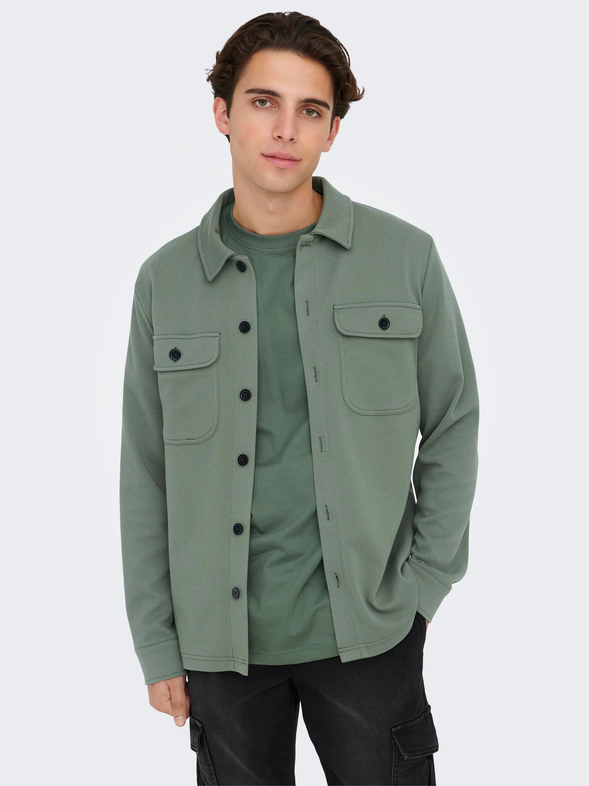 ONLY & SONS Chemise à manches longues »ONSNEWKODYL OVERSHIRT SWEAT NOOS« Materialmix, regular fit