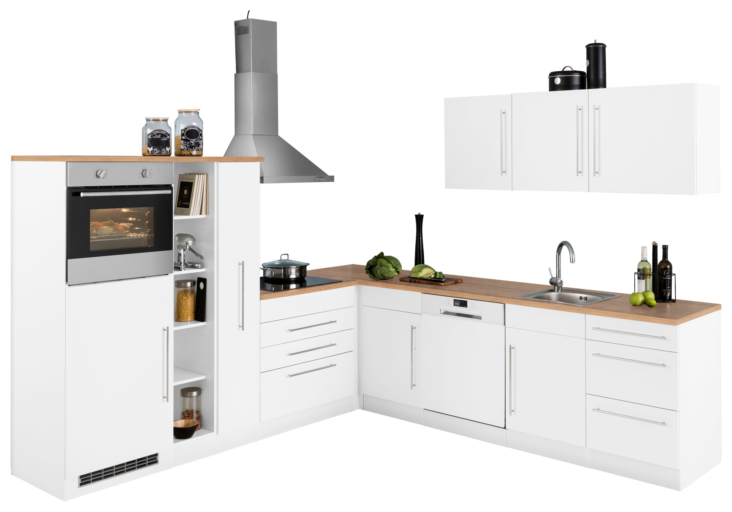 KOCHSTATION Winkelküche »KS-Samos« Stellbreite 260x270 cm, wahlweise mit E-Geräten und Induktion