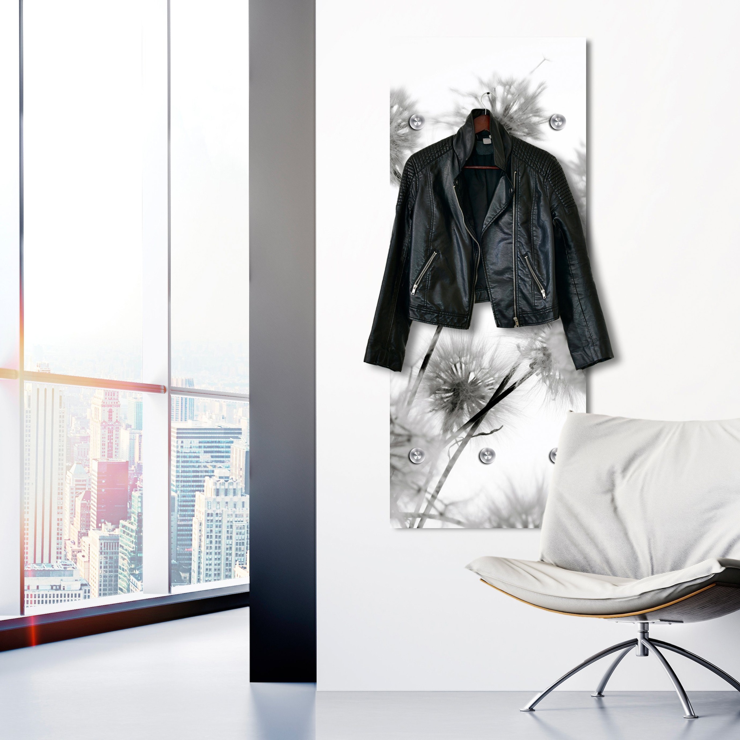 queence Barre de penderie »Blüte« mit 6 Haken, 50 x 120 cm