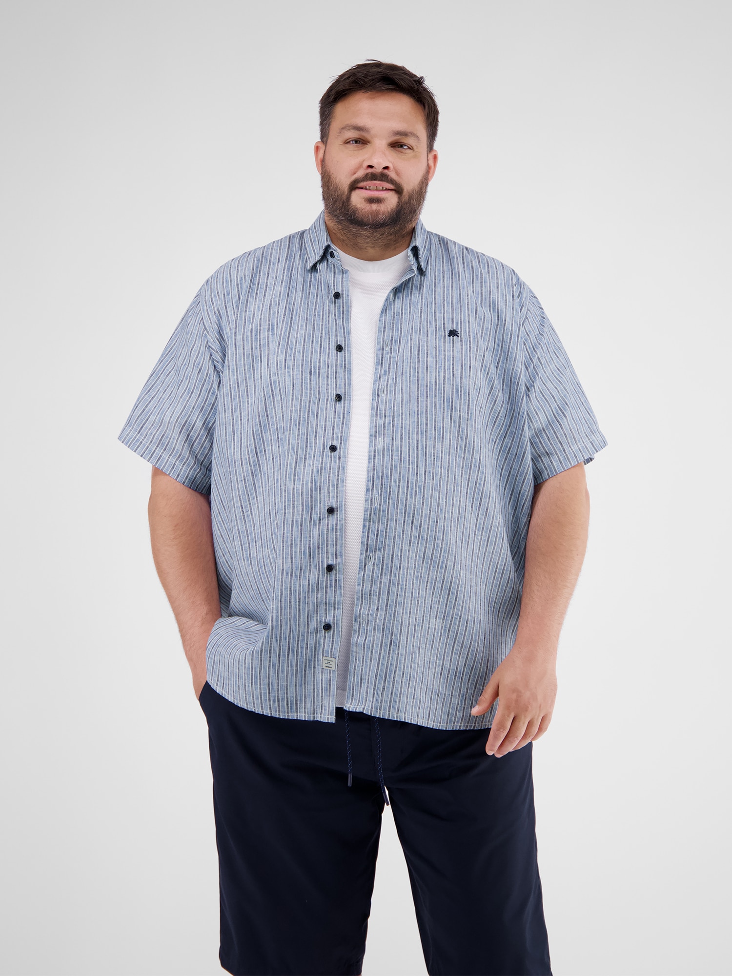 LERROS Kurzarmhemd »Gestreiftes Herrenhemd in Grossen Grössen«