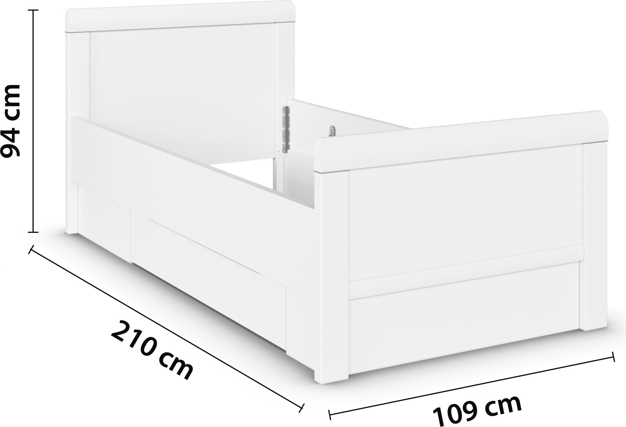 rauch Lit de rangement »Bett Einzelbett Stollenbett Bettkästen EVELYN« à hauteur confortable avec tête de lit en bois et tiroirs MADE IN GERMANY