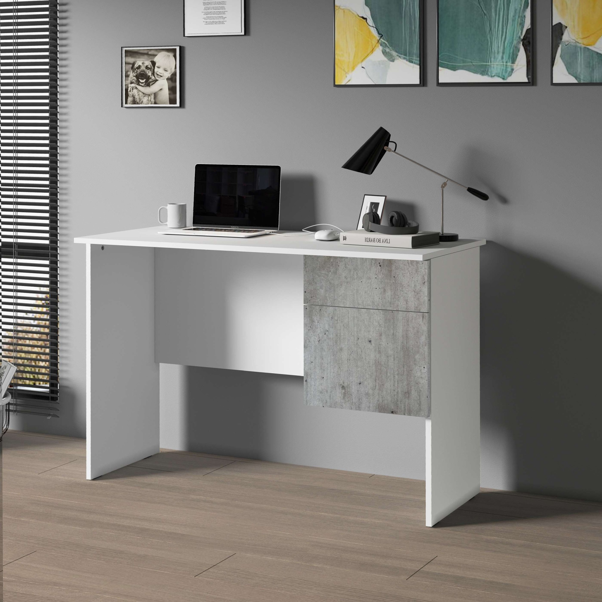 Home affaire Schreibtisch »Coro, kleiner Computertisch, Bürotisch« mit 1 Tür & 1 Schublade, Breite 110 cm, Made in Italy