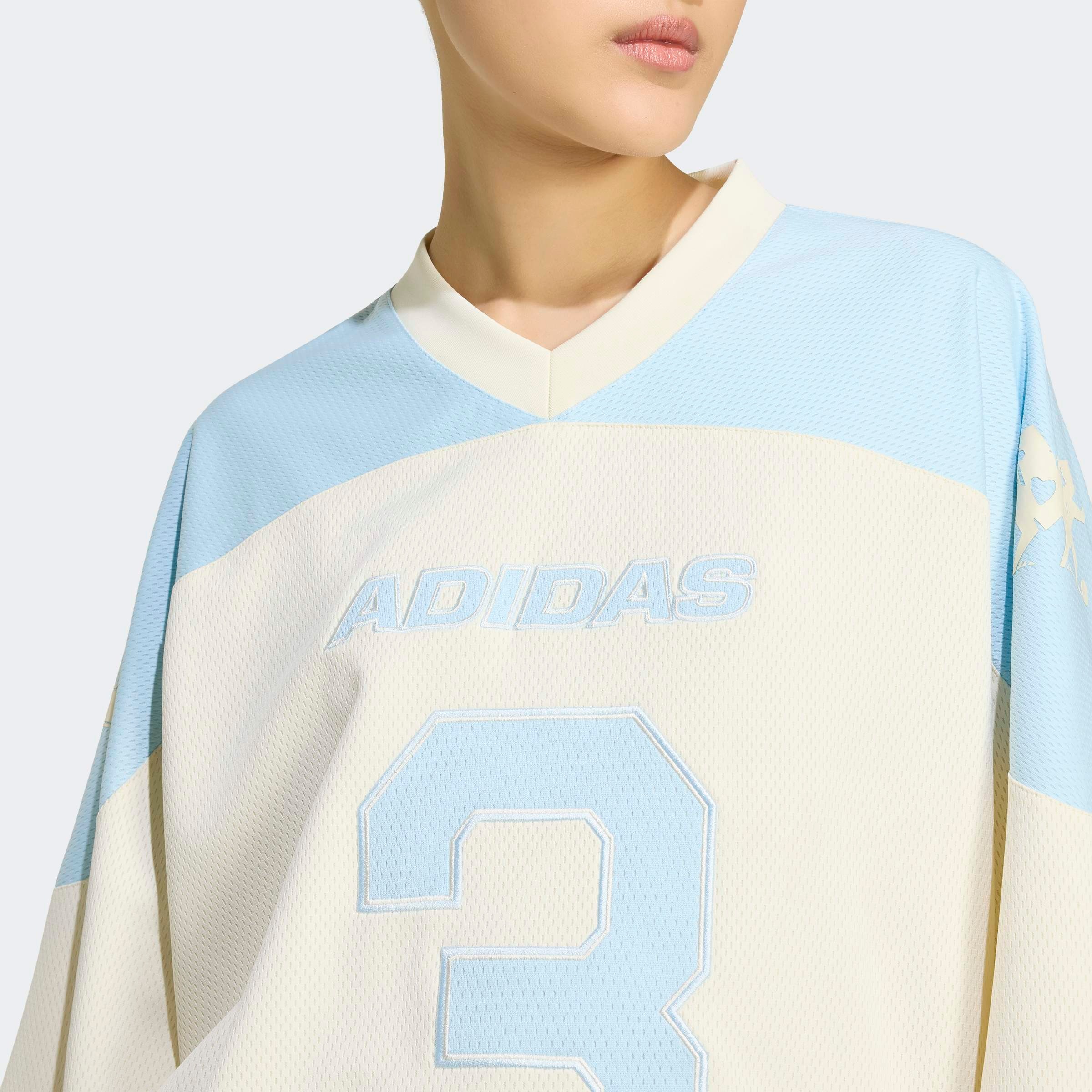 adidas Originals Langarmshirt »ORIGINALS HOCKEY JERSEY DRESS« mit V-Ausschnitt, sportlicher Stil, für Sportmode und Streetwear
