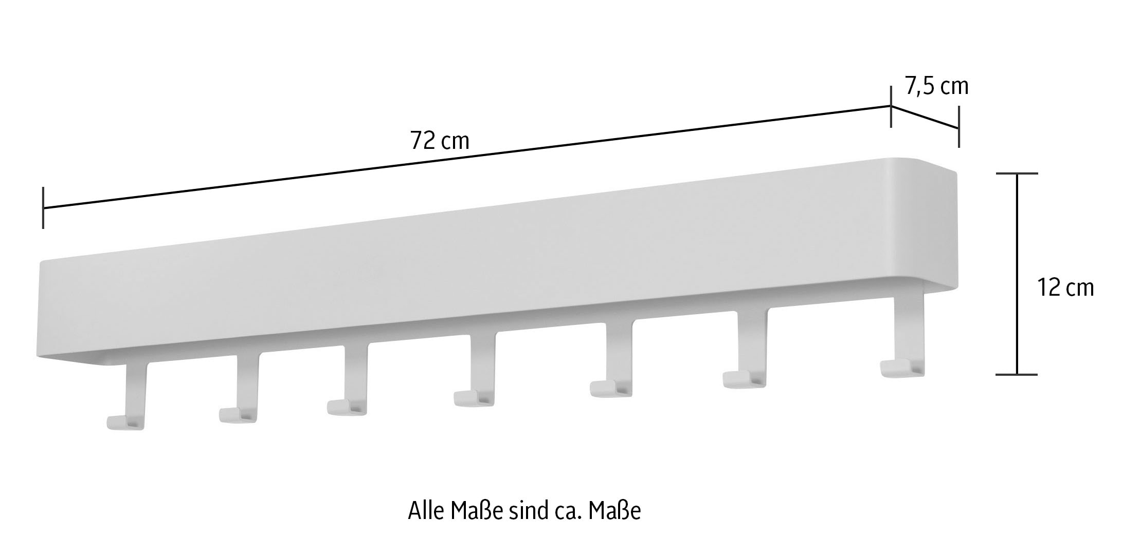 Spinder Design Garderobenhaken Metall, Breite 72 cm