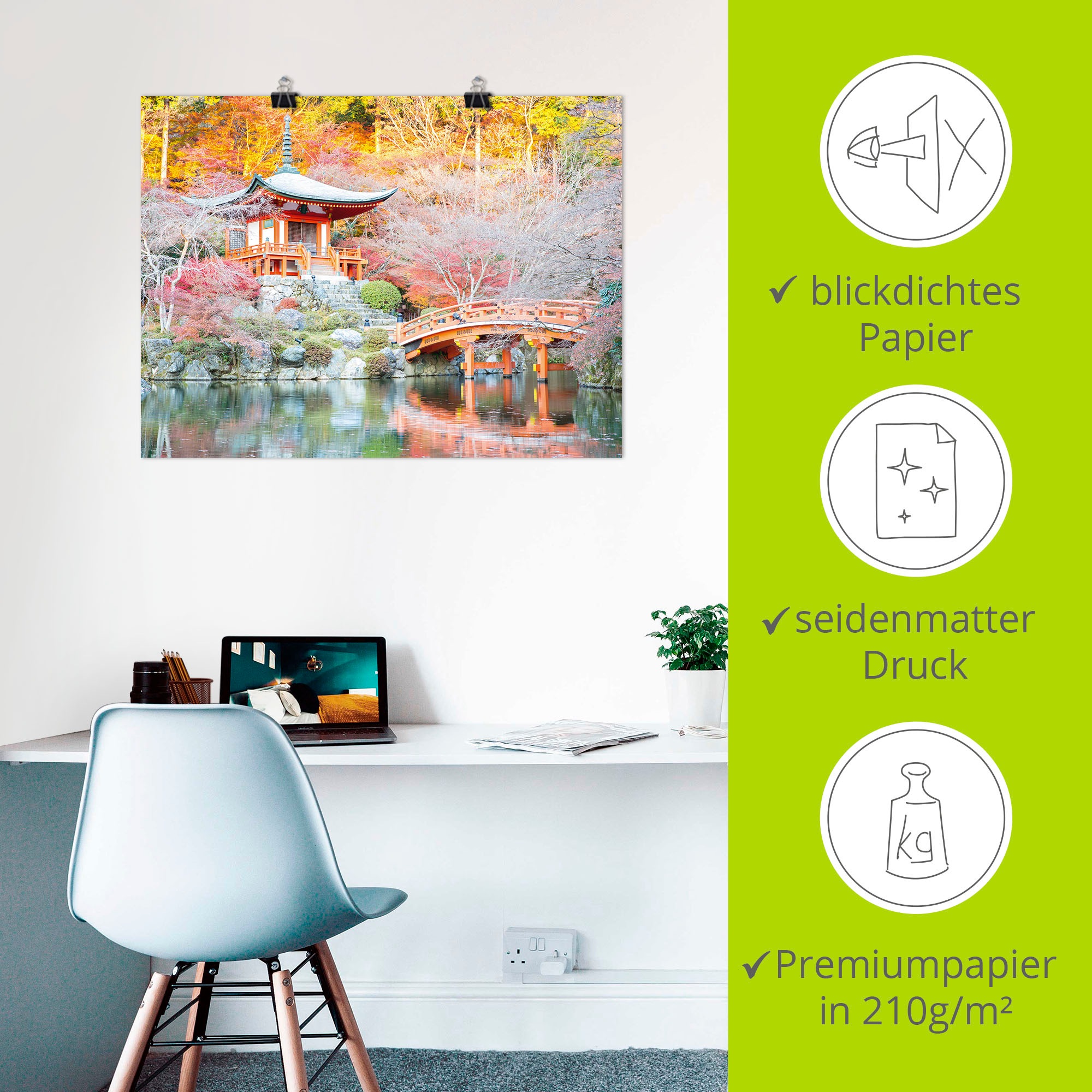 Artland Poster »Shingo Buddhistischer Tempel« 1 cuis tlg. als Leinwandbild, Poster in verschied. Grössen