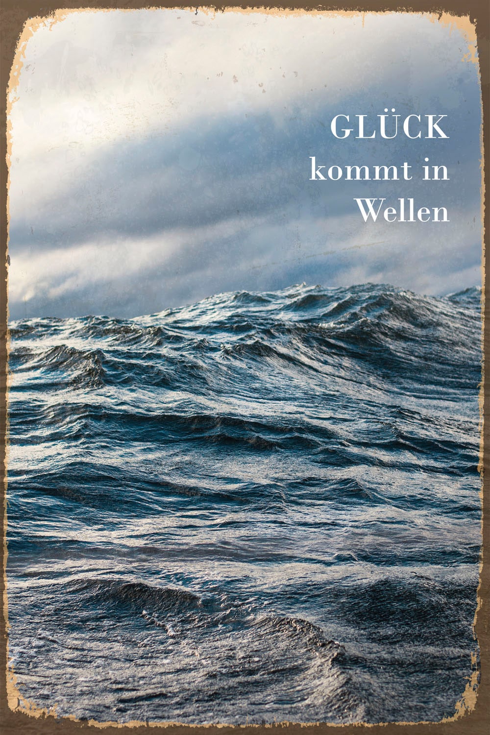 queence Metallbild »Glück« Meer | Schriftzug 1 Stk. tlg. Stahlschilder