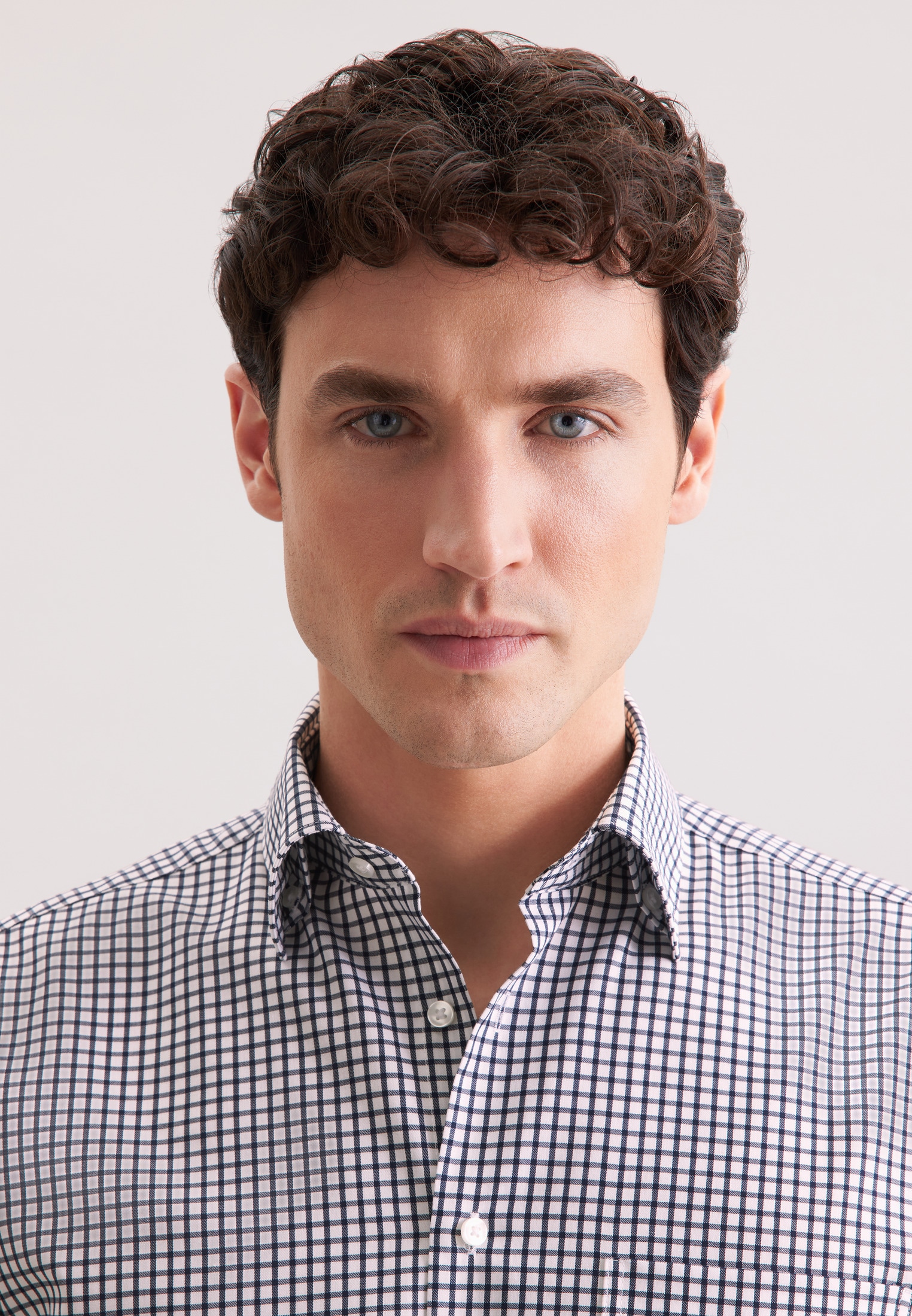 seidensticker Businesshemd »Schwarze Rose« Regular 1/1 Covered-Button-Down-Kragen Karo