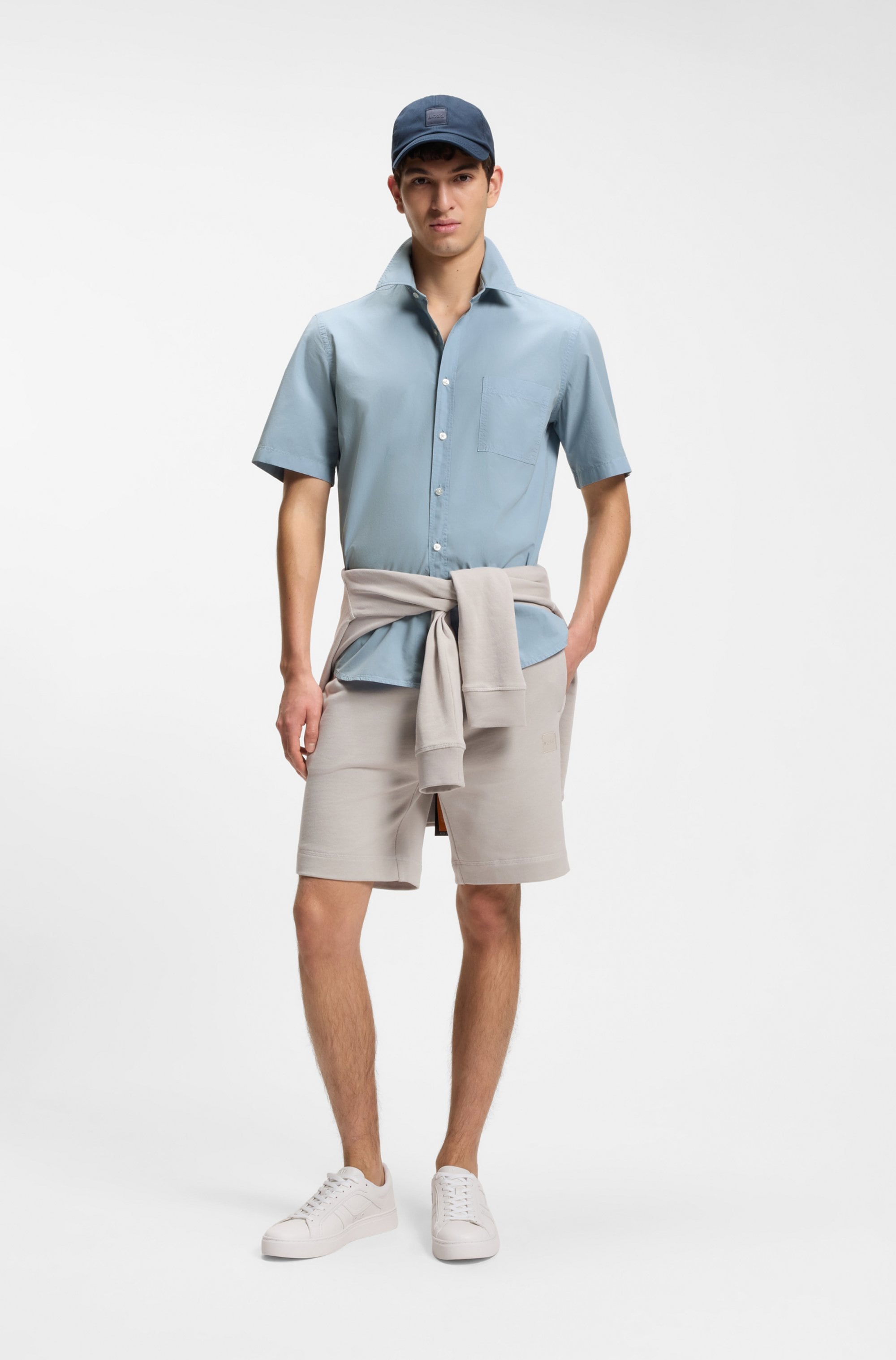 BOSS ORANGE Chemise à manches courtes Regular Fit, Kentkragen, Kurzarm