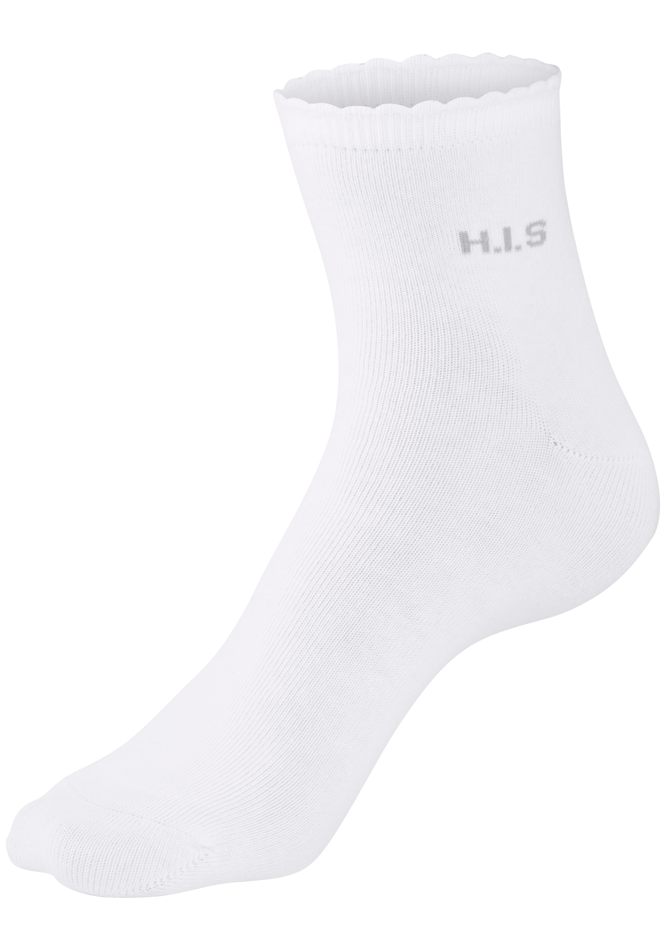 H.I.S Chaussettes courtes »Damen uni und meliert für die ganze Woche« Paquet, 7 Couple tlg. avec un bord-côte ondulé