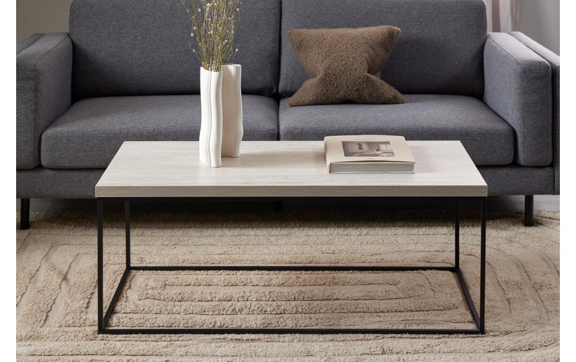 AC Design Table basse »Barossa, Wohnzimmertisch, Sofatisch, Steinoptik, rechteckig« Moderner Scandi-Stil, schwarze Stahlgestell, Mehrere Varianten