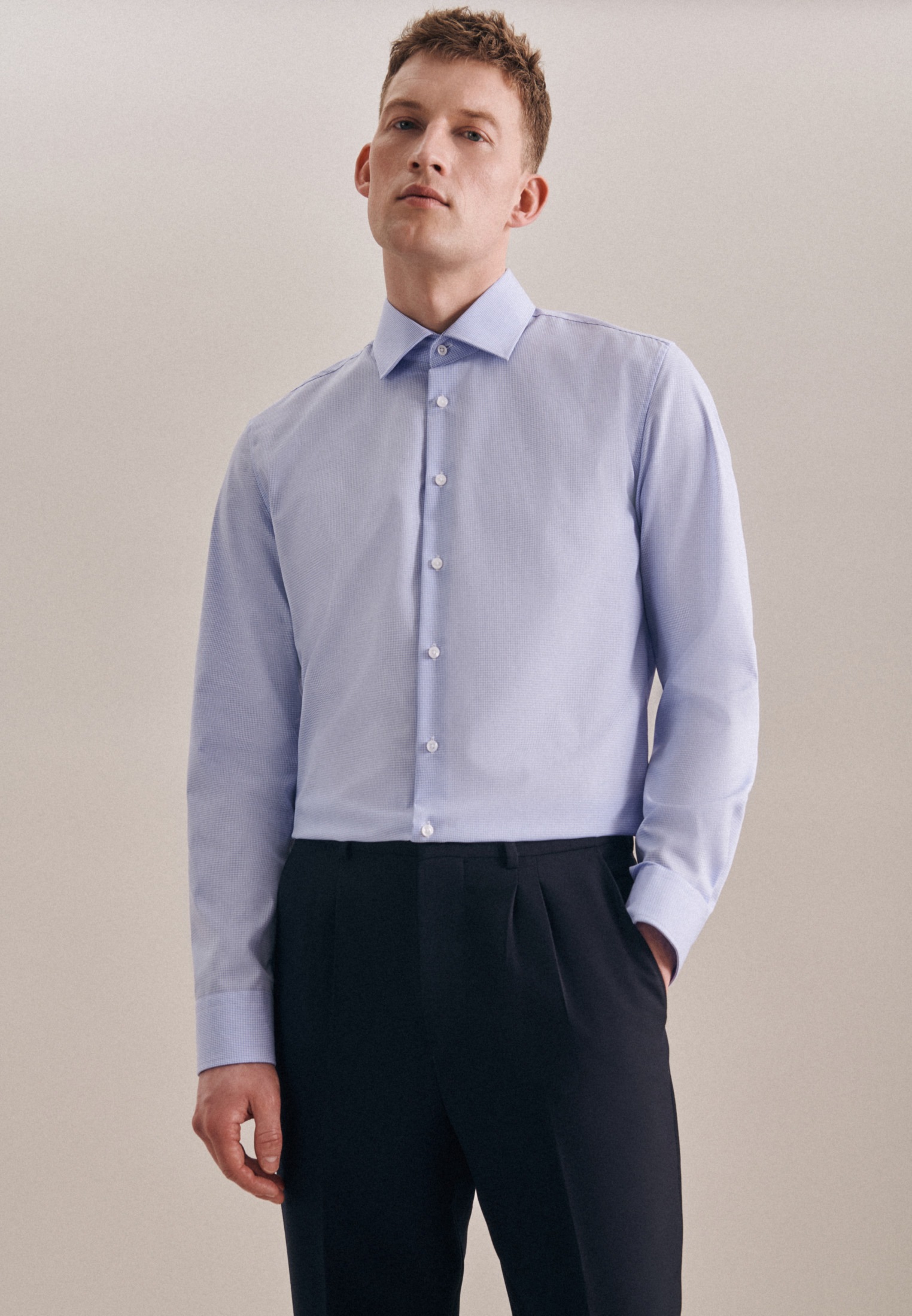 seidensticker Businesshemd »Slim« Slim Langarm Kentkragen Karo