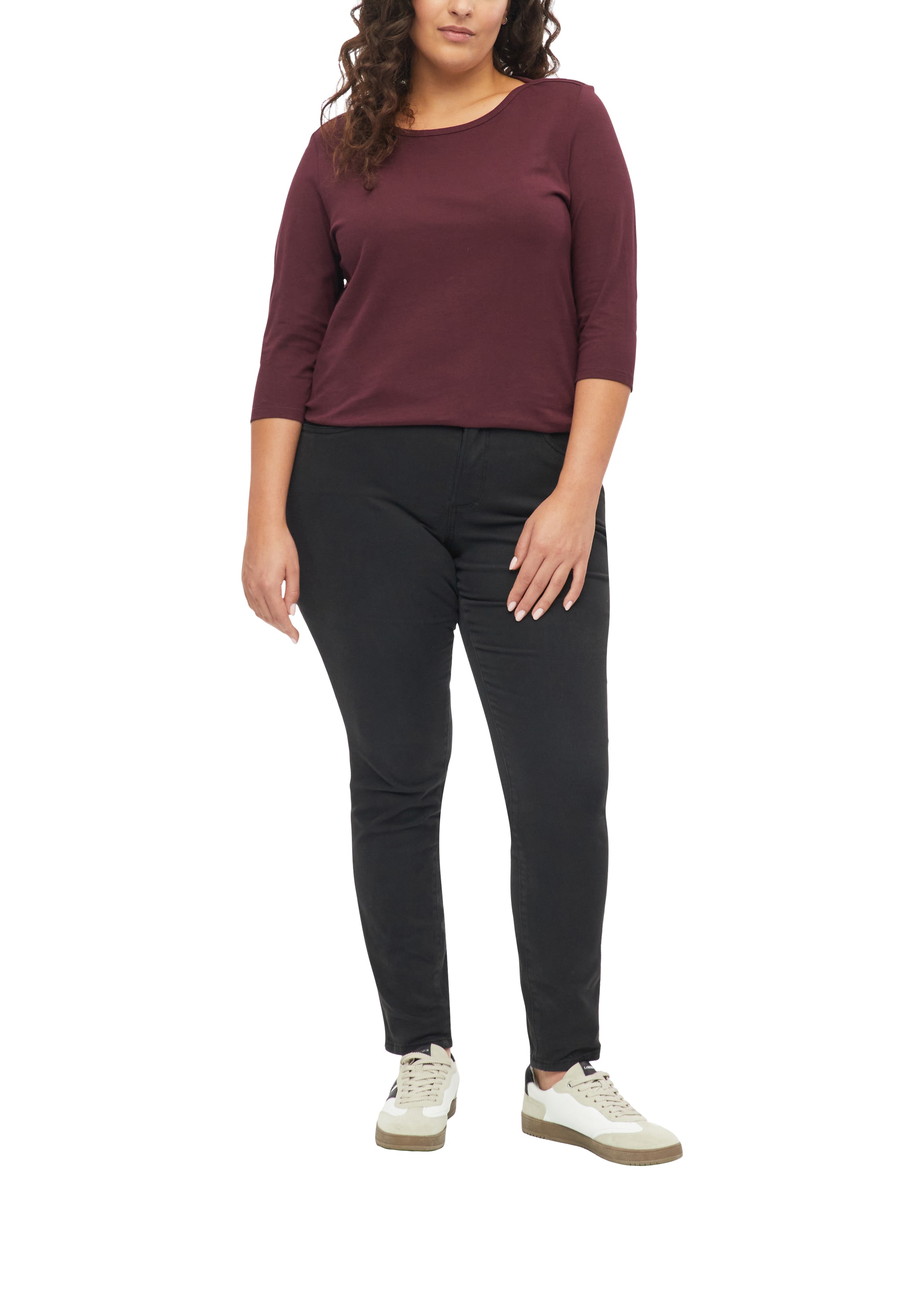 s.Oliver CURVE T-shirt à manches 3/4 avec encolure bateau / grandes tailles