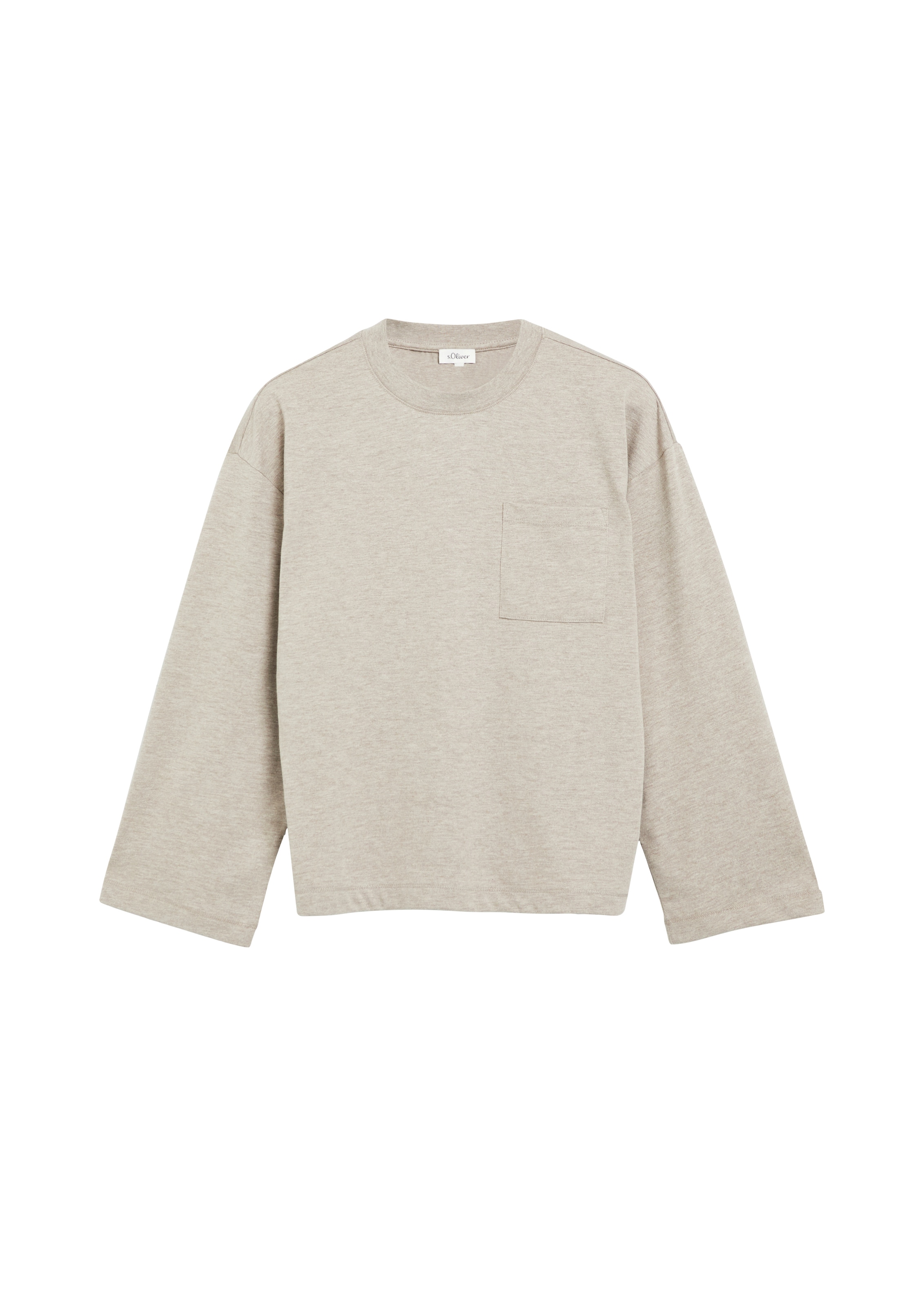 s.Oliver Shirt à col rond T-shirt manches longues / sweat-shirt avec poche poitrine / manches larges
