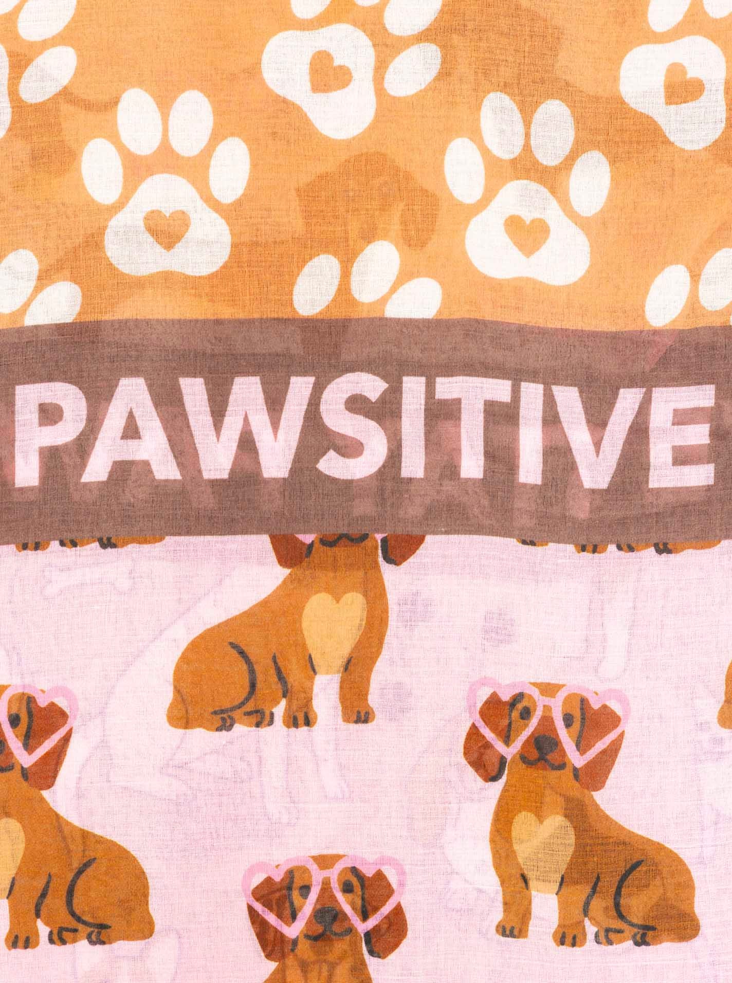 Zwillingsherz Schal »"Pawsitive"« Hundemuster, farbenfroh, transparent