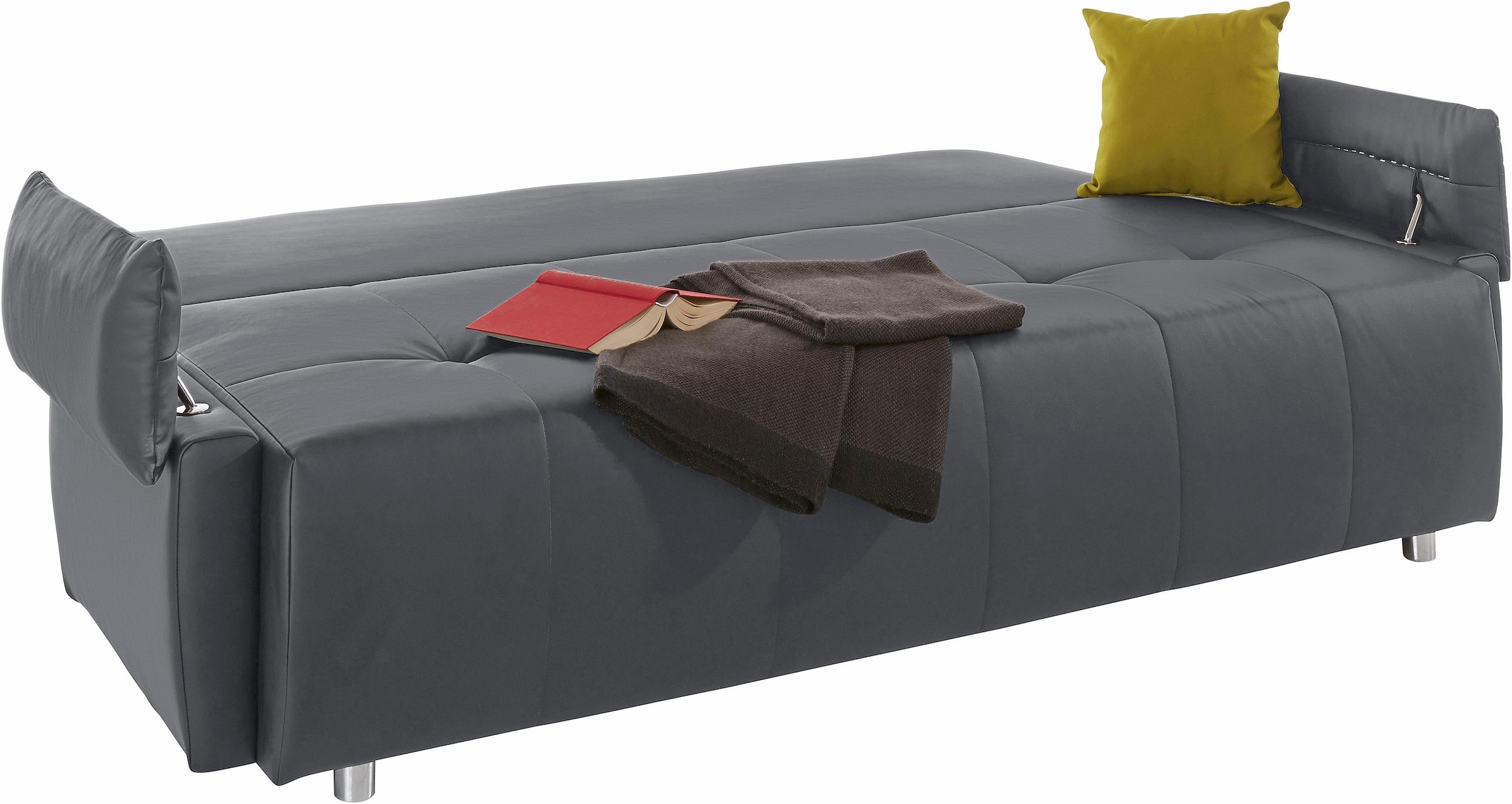 COLLECTION AB Schlafsofa »Funtastic, B: 212 cm, Liegefl. 145x187 cm, Armteilverstellung« Schlaffunktion, Bettkasten & Zierkissen, Gästebett mit Federkern