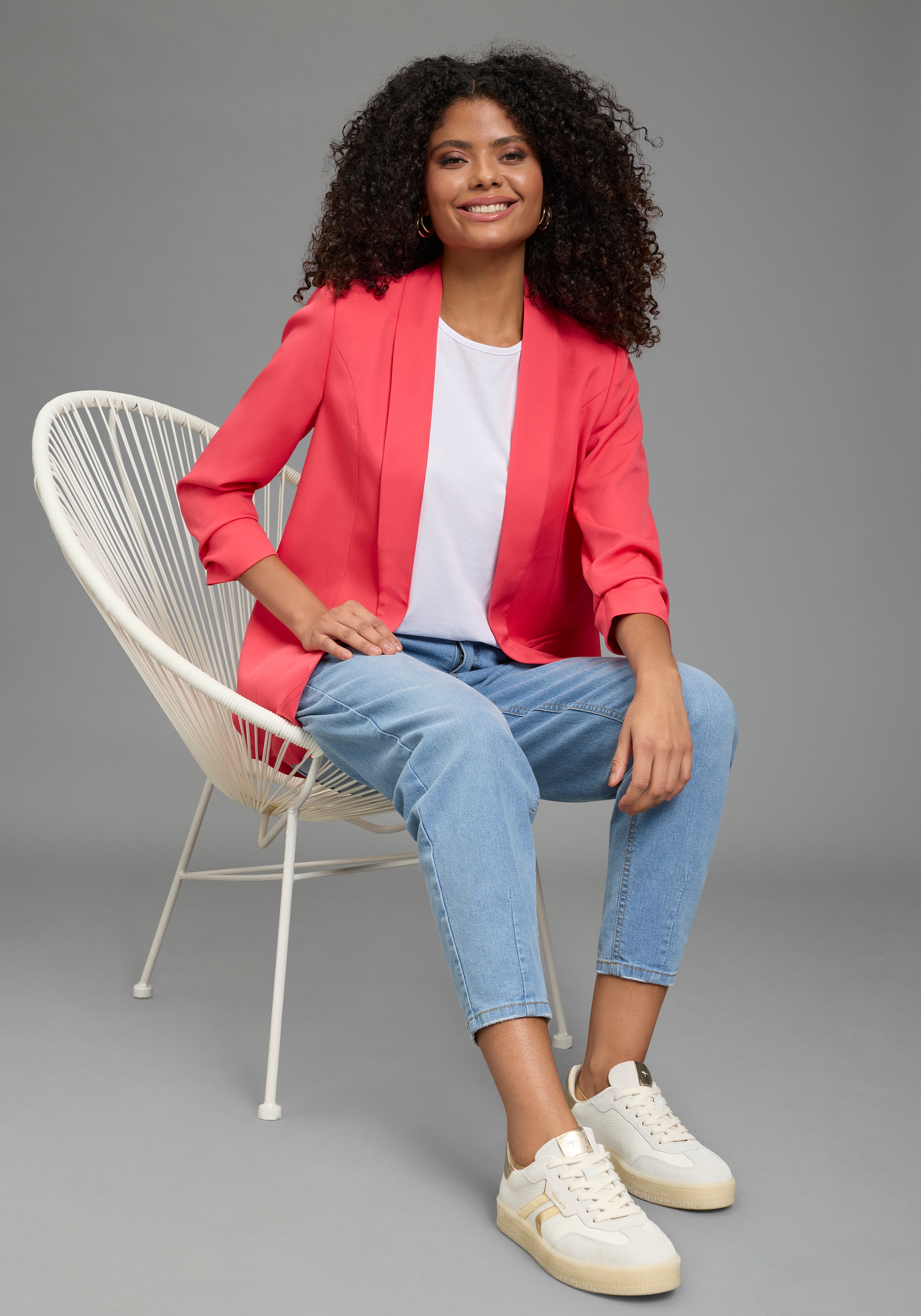 Laura Scott Blazer long à manches froncées