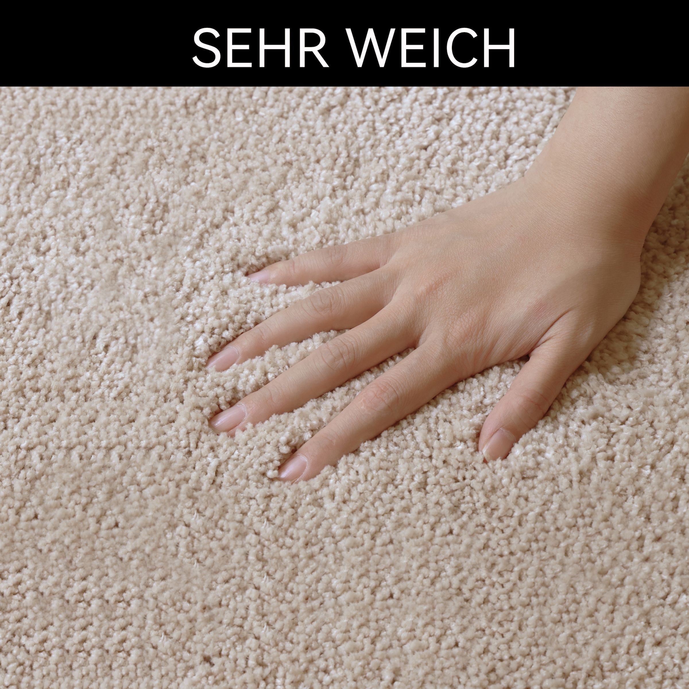 GOODproduct Badematte »Sanremo mit Rahmen, Badvorleger, Badezimmer, sehr weich, Hoch-Tief« Höhe 25 mm rutschhemmend beschichtet fussbodenheizungsgeeignet | schnell trocknend Badteppich, unifarben, rechteckig und als 3-tlg. Set erhältlich