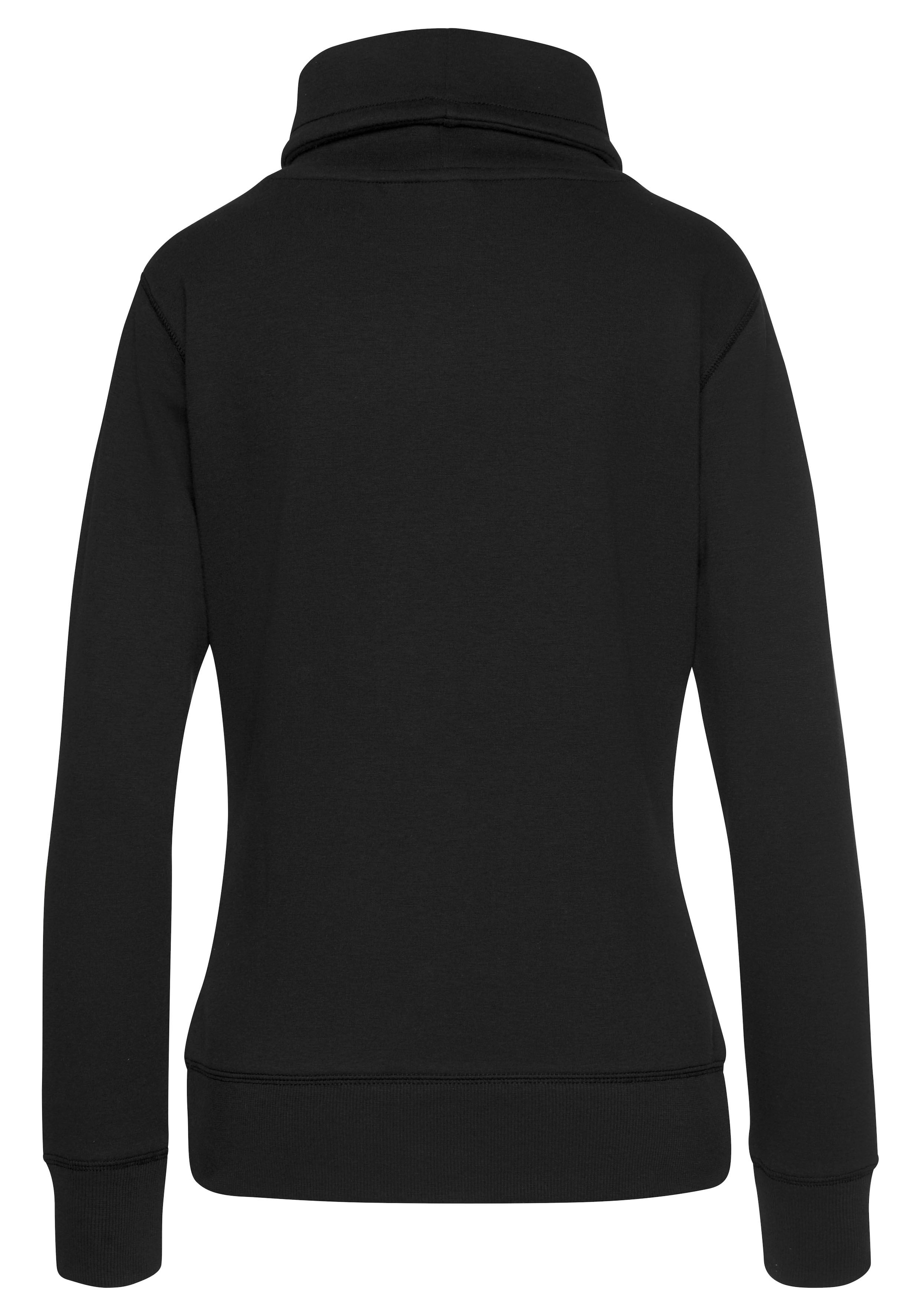 Bench. Loungewear Sweat-shirt long , mit Stehkragen in Layeroptik und Kängurutasche, Loungewear
