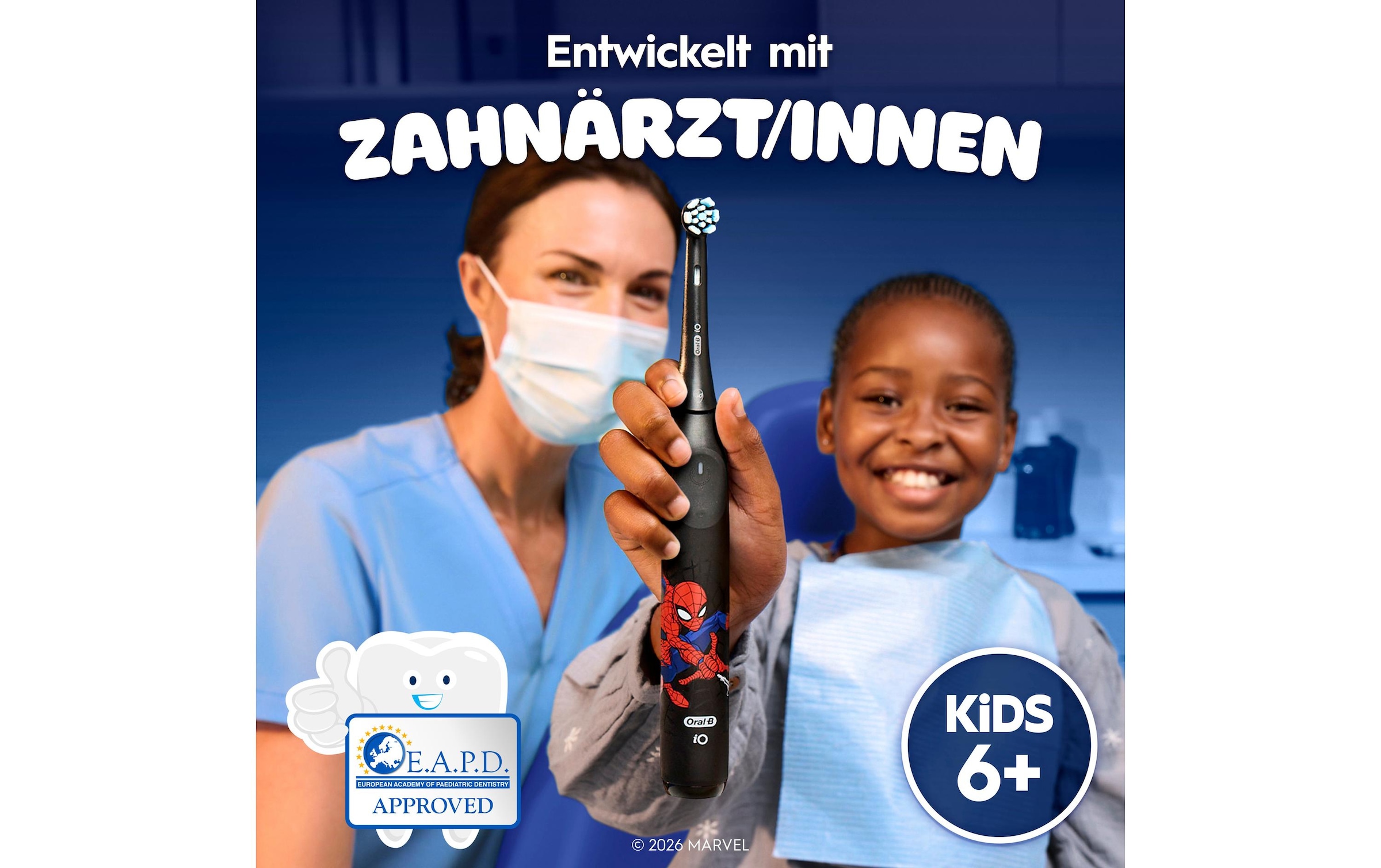 Oral-B Aufsteckbürsten »iO Kids 6+ Marvel Spiderman« Sanft zu wackeligen Zähnen & Zahnfleisch, ab 6 Jahren