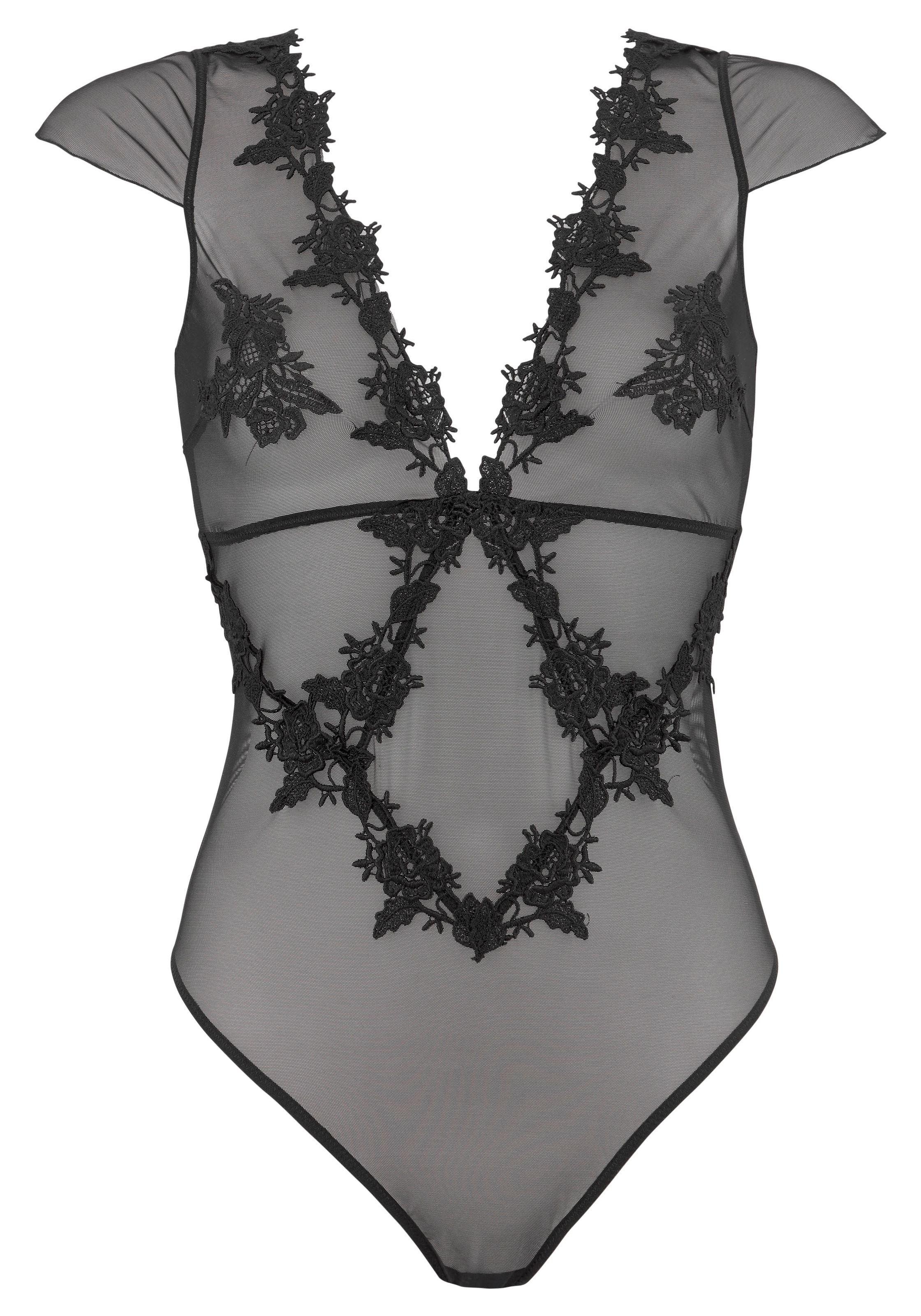 LASCANA Body string aspect légèrement transparent avec dentelle brodée, lingerie sexy