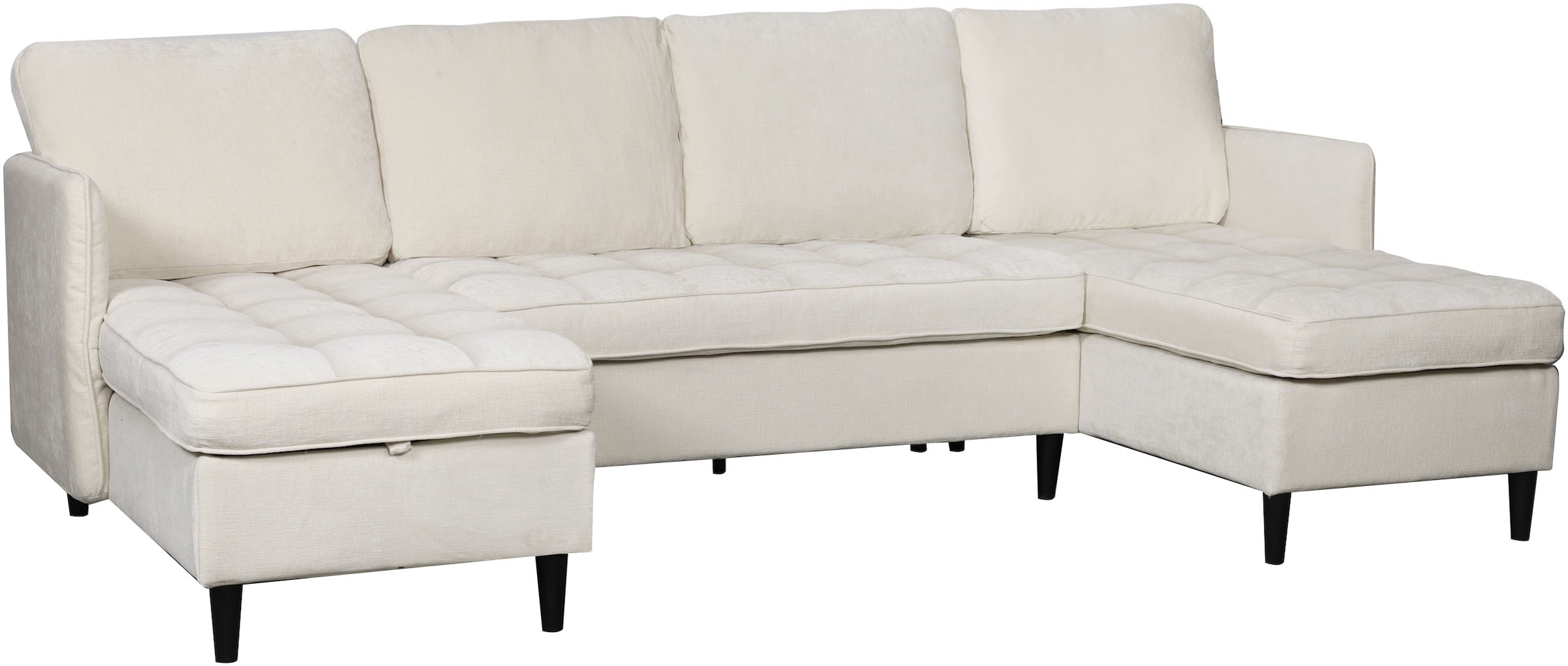 Dorel Home Wohnlandschaft »LINDHUS, U-Form, Breite 254 cm, verschiedene Stellvarianten, Modulsofa« Recamiere, Stauraum, Cord und Chenille-Bezug