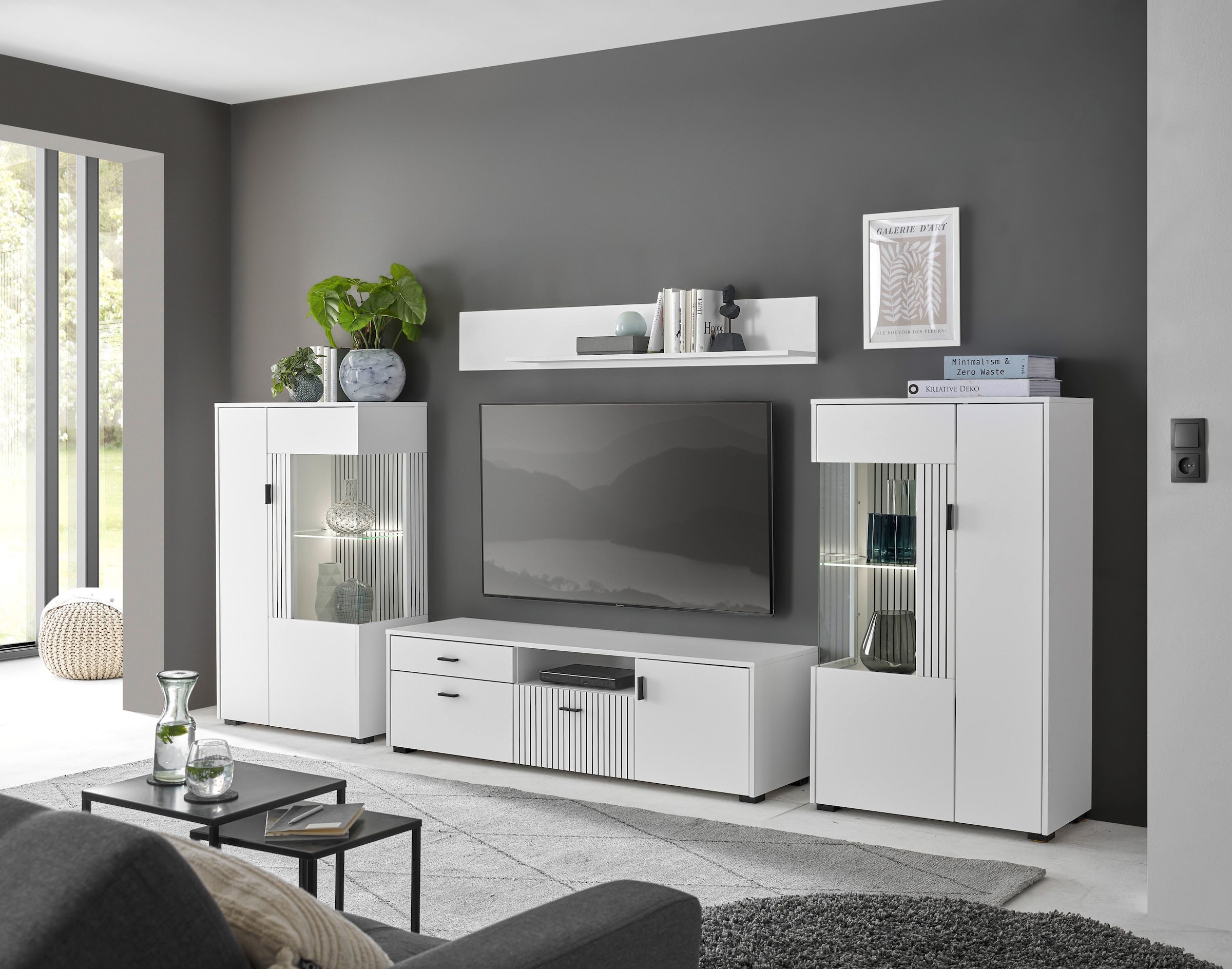 INOSIGN Meuble mural »Hudson, moderne Anbauwand, Wohnzimmer-Set, Komplettset« Set, 4 cuis tlg.