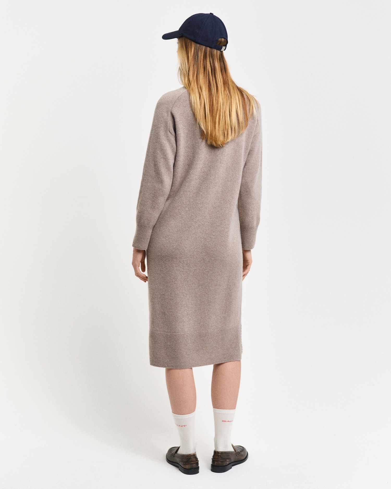 Gant Midikleid »HERRINGBONE DETAIL ROLLNECK DRESS« mit Rollkragen