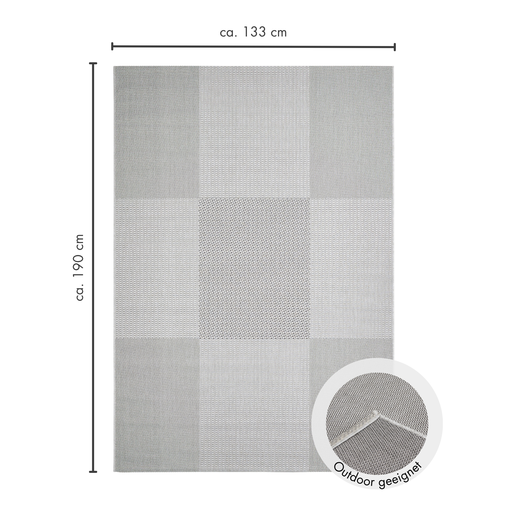 Andiamo Tapis »ARIZONA1« Rectangulaire 5 mm Höhe Flachgewebe, kariertes Muster, In- und Outdoor geeignet, wetterfest