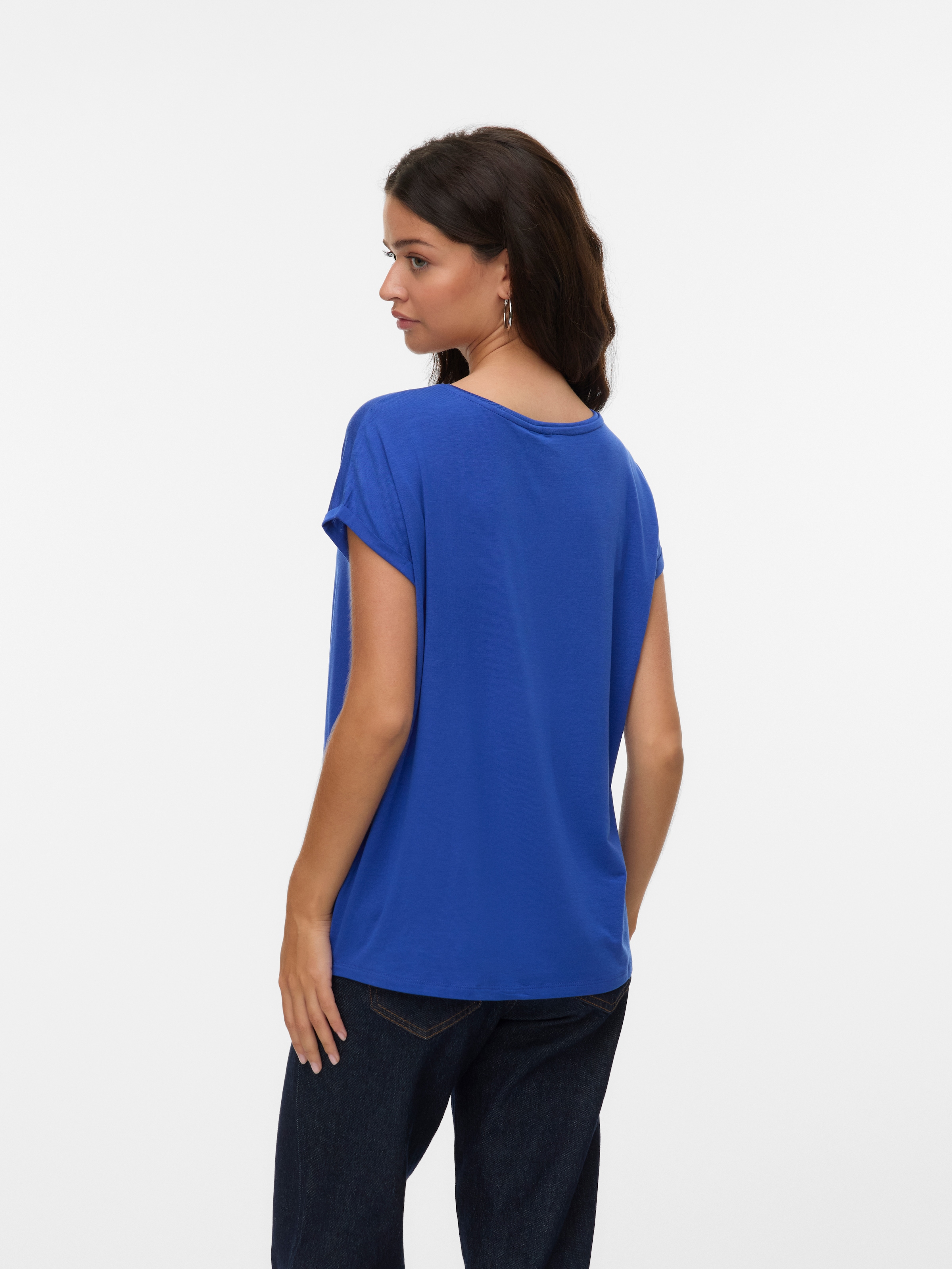 Vero Moda Rundhalsshirt »VMAVA PLAIN SS TOP GAJRS NOOS«