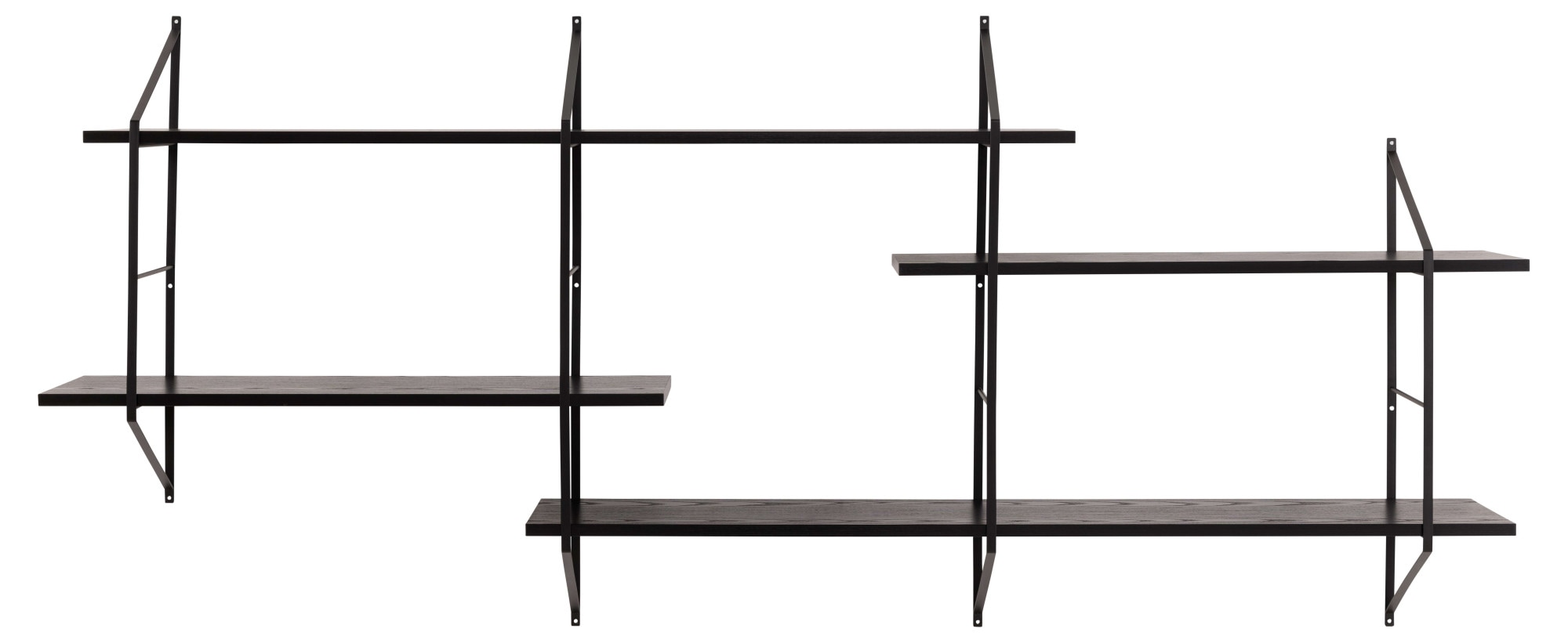 ACTONA GROUP Wandregal »Belfast Wandboard, Hängeregal, Schweberegal,« pulverbeschichtetem Metallgestell, asymmetrischen Details, B: 191 cm