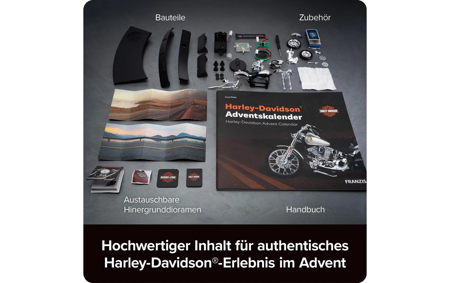 Franzis Calendrier de l'Avent »Harley-Davidson Adventskalender Modellbau«