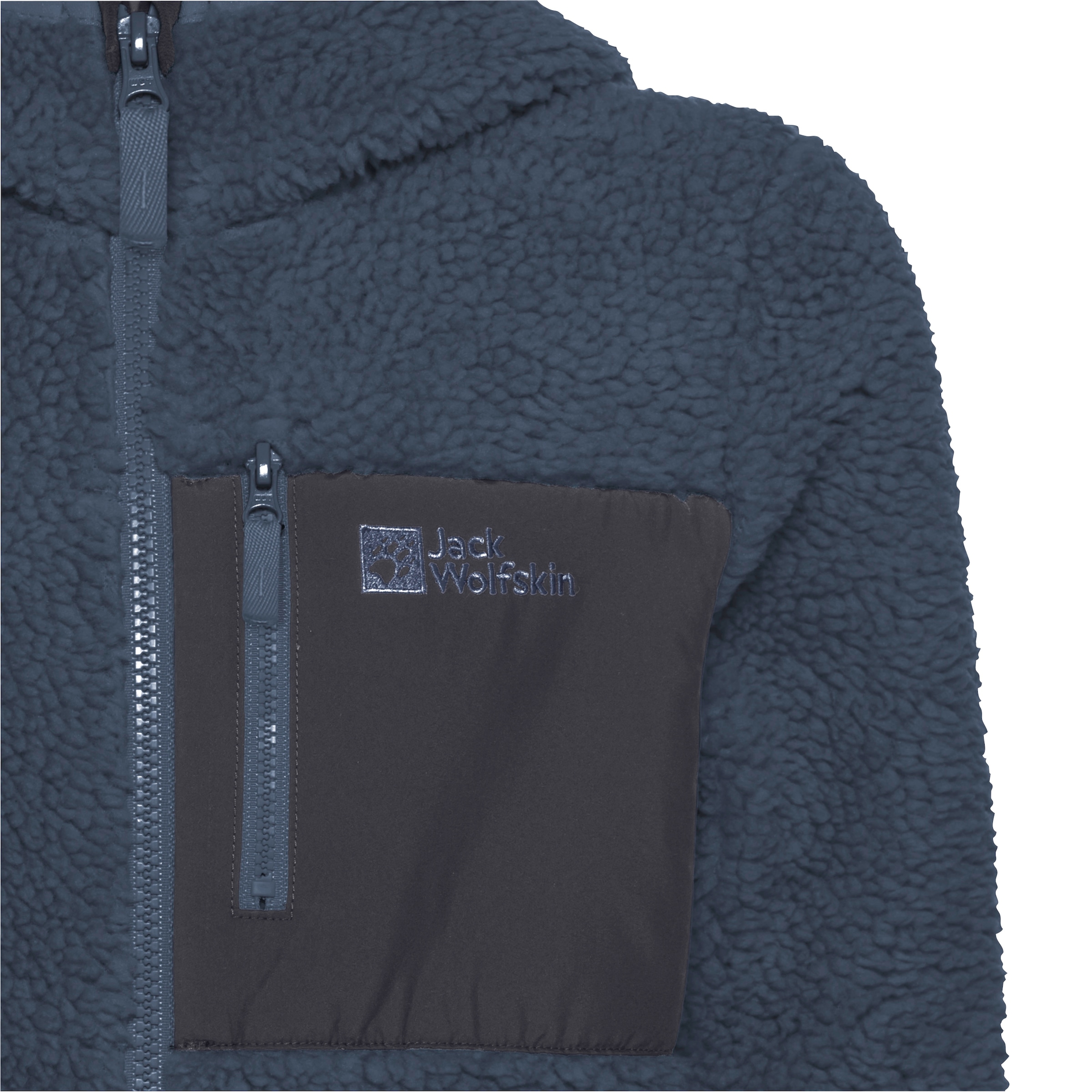 Jack Wolfskin Veste polaire »ICE CURL HOOD JACKET K« mit Kapuze Übergangsjacke mit Kapuze, mit Brusttasche mit Reissverschluss