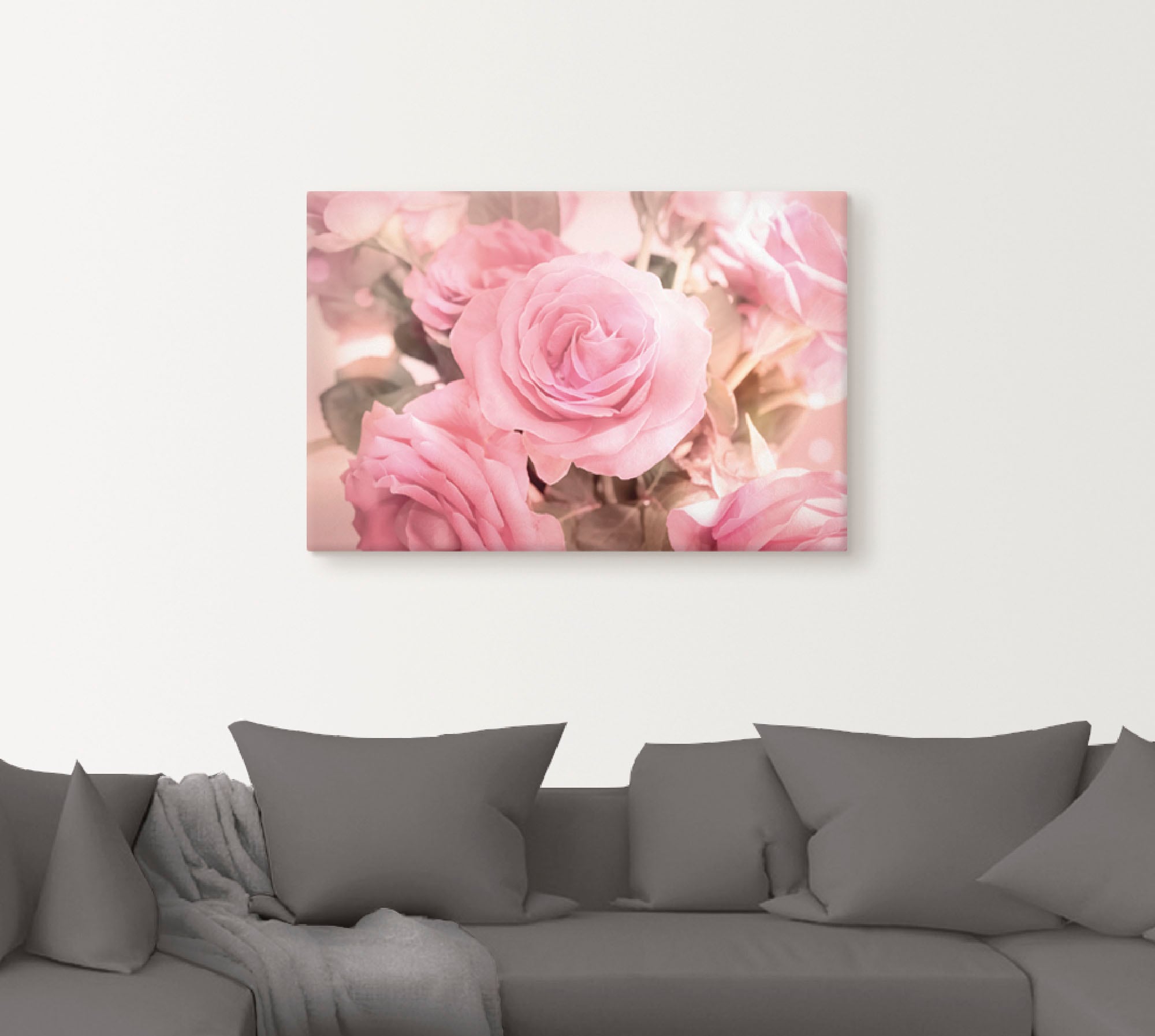 Artland Tableau sur toile »Rosarosenbouquet« 1 cuis tlg. auf Holzrahmen gespannt