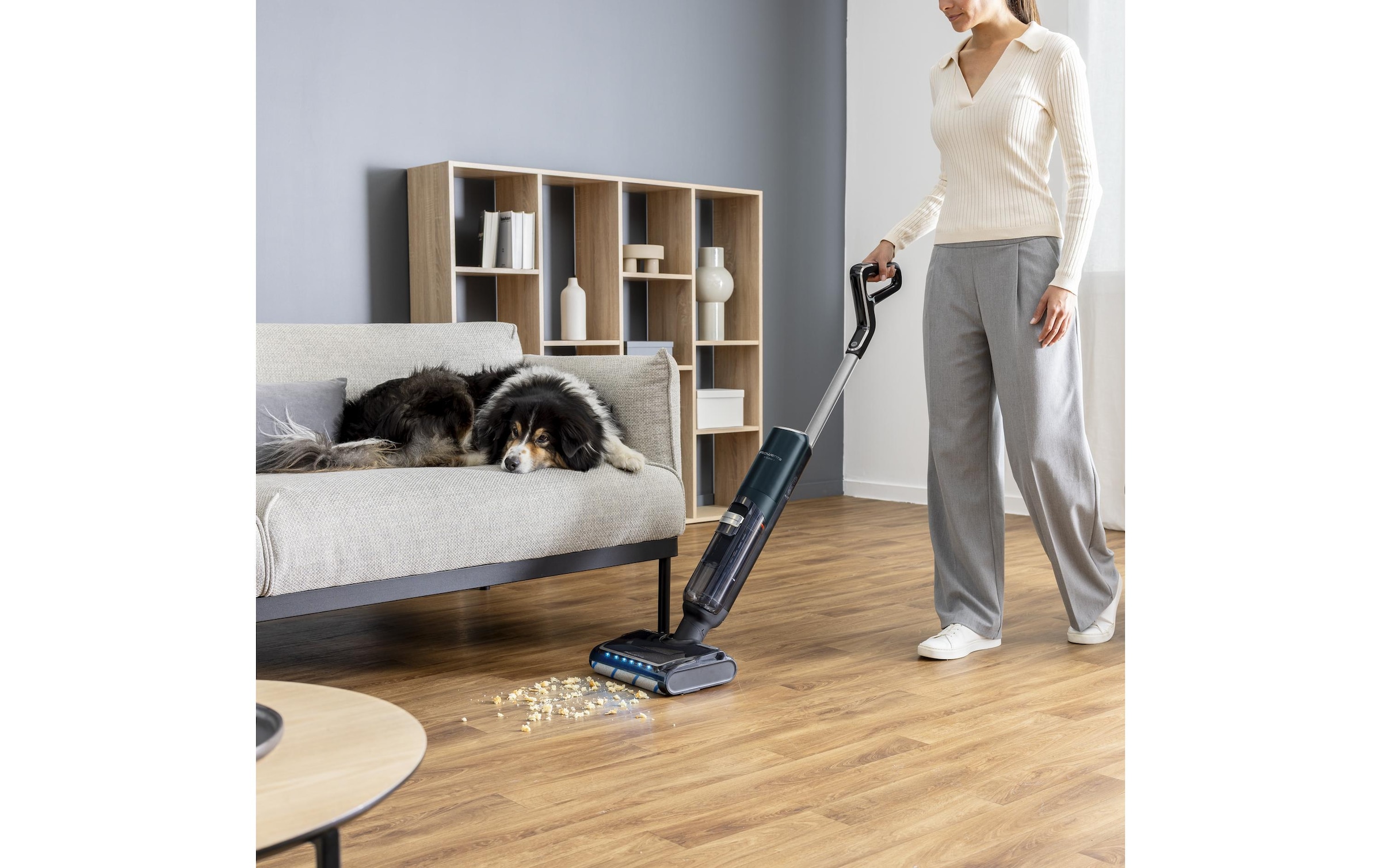 Rowenta Nass-Trocken-Sauger »X-Clean 7, Saugen und Wischen, LED-Display, 180° abflachbares Design« selbstreinigend, selbstfahrendes Walzensystem, für Hartböden, GZ5735