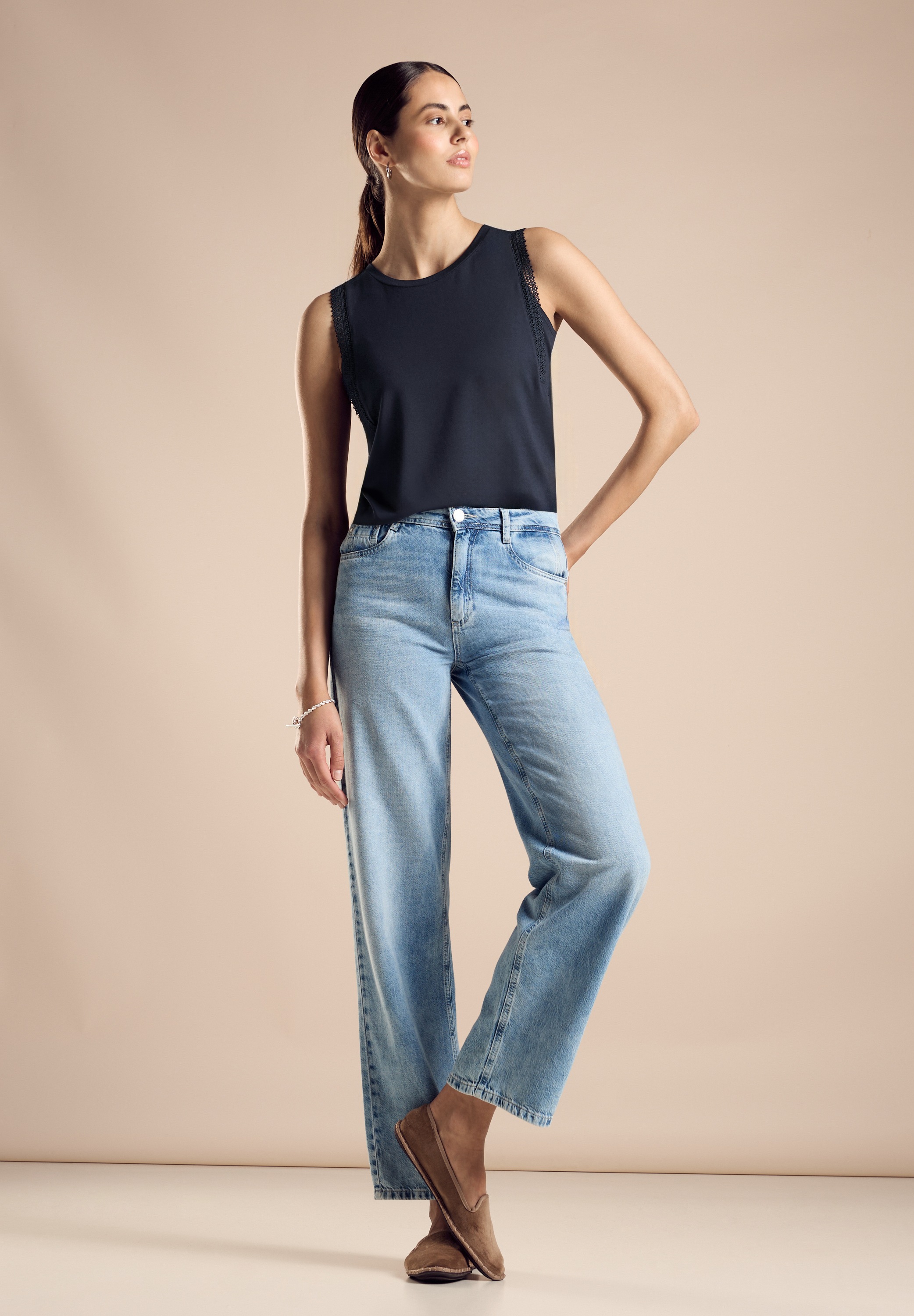 STREET ONE Shirttop mit Häkeldetail