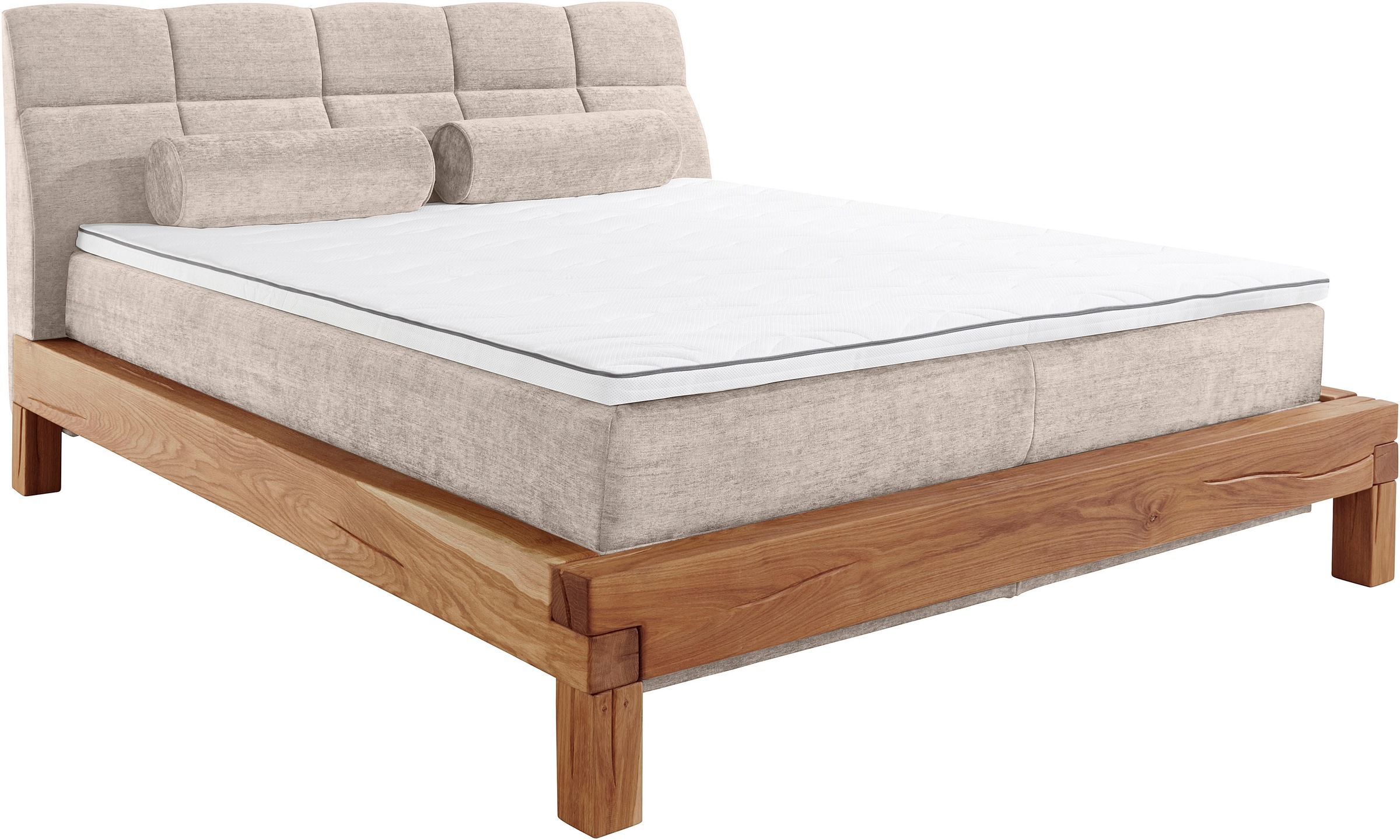 Home affaire »VILLADS inkl. Taschenfederkernmatratze H2-H4 und Topper« surface de couchage : 180/200 cm, base boxspring intérieure, tissus recyclés