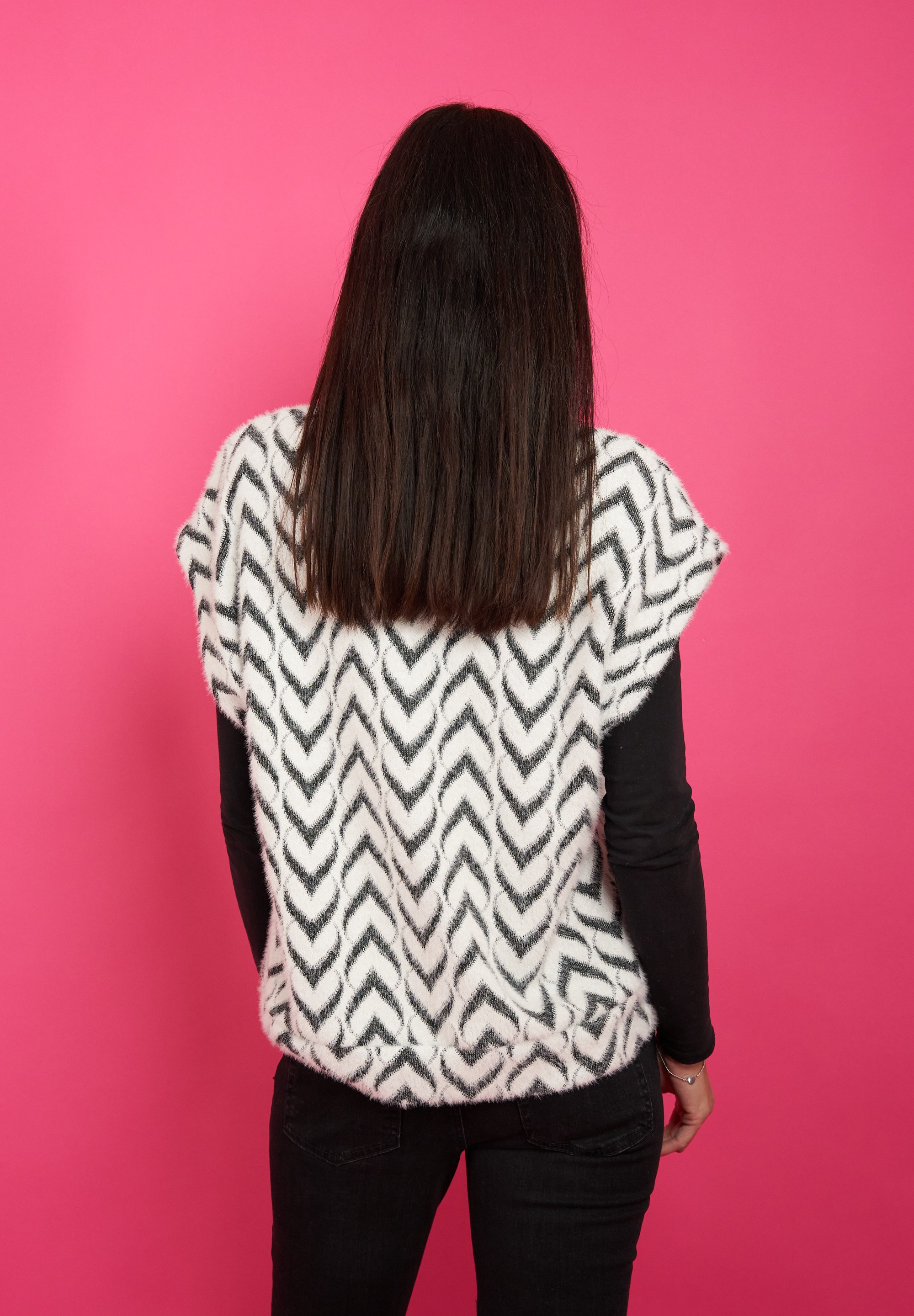 Seidel Moden Plüschweste mit grafischem Muster, MADE IN GERMANY