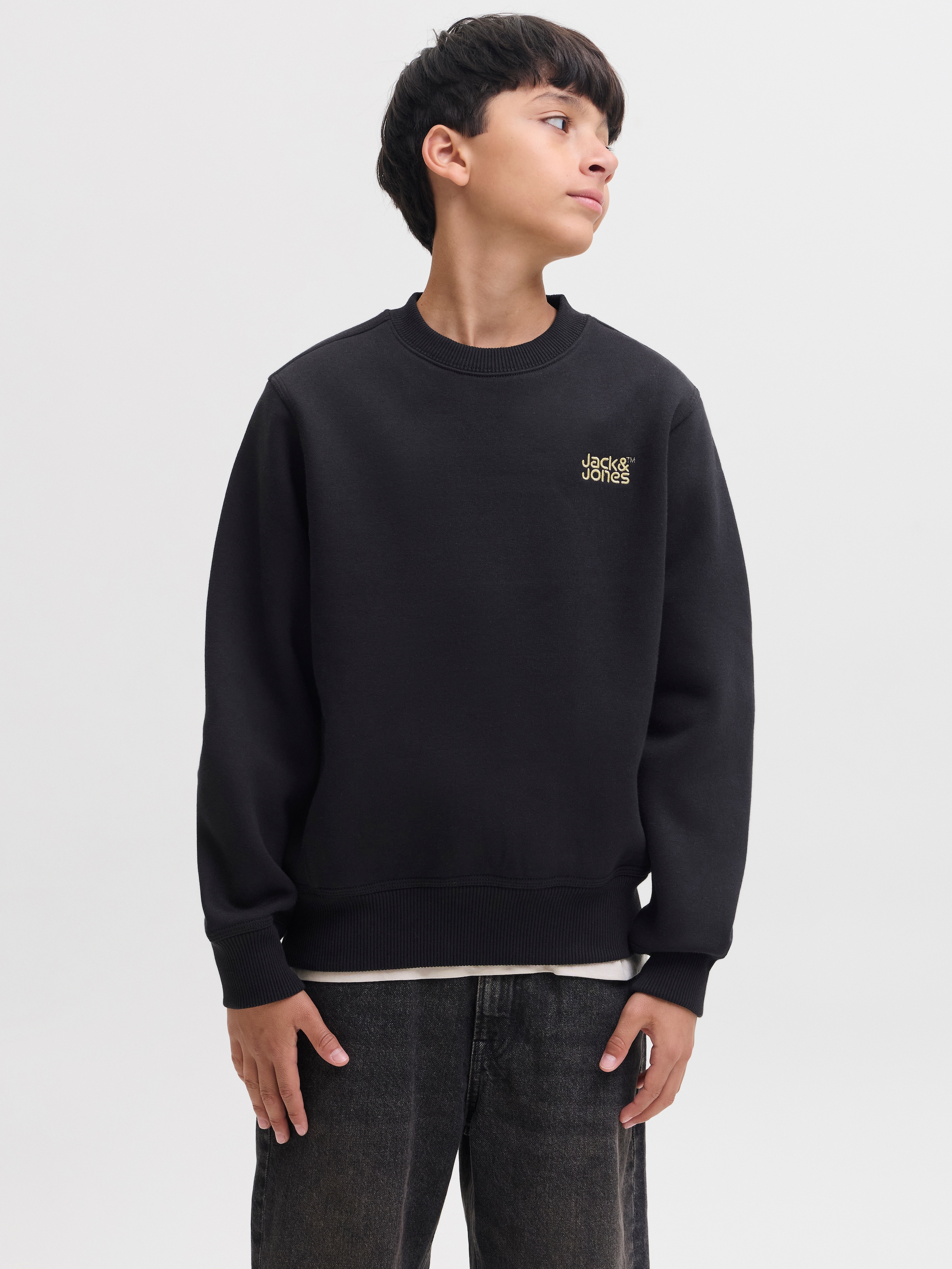 Jack & Jones Junior Sweat-shirt »JJECOLTON SWEAT CREW NECK SN JNR«, mélange de coton, coupe ample
