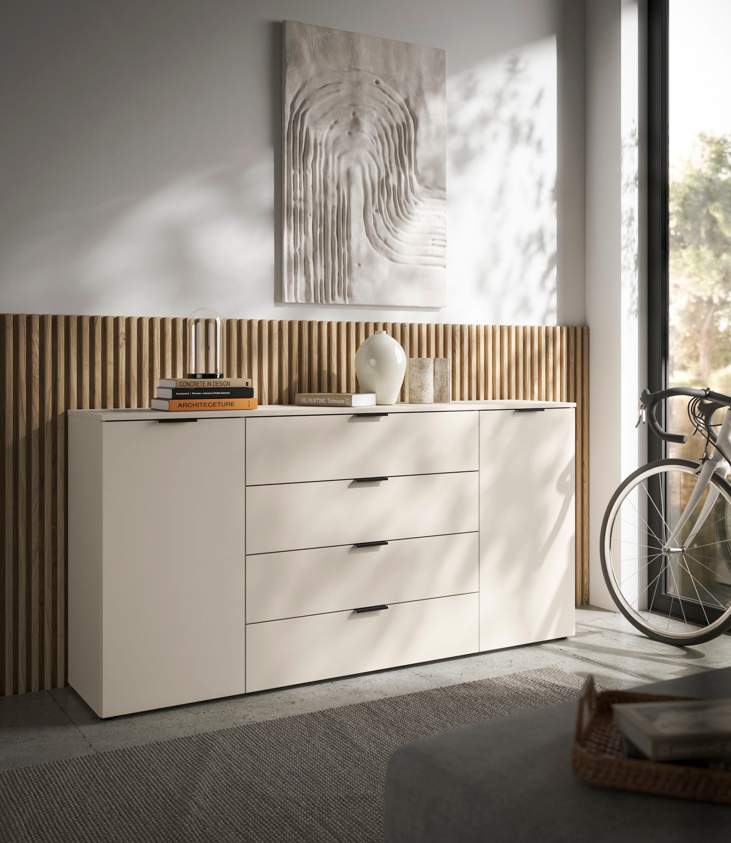HBZ Sideboard »Linz Kommode, BxHxT 180x90x40cm« 1 Stk. tlg. Breite 180cm,Lip-Griff, Melaminbeschichtung