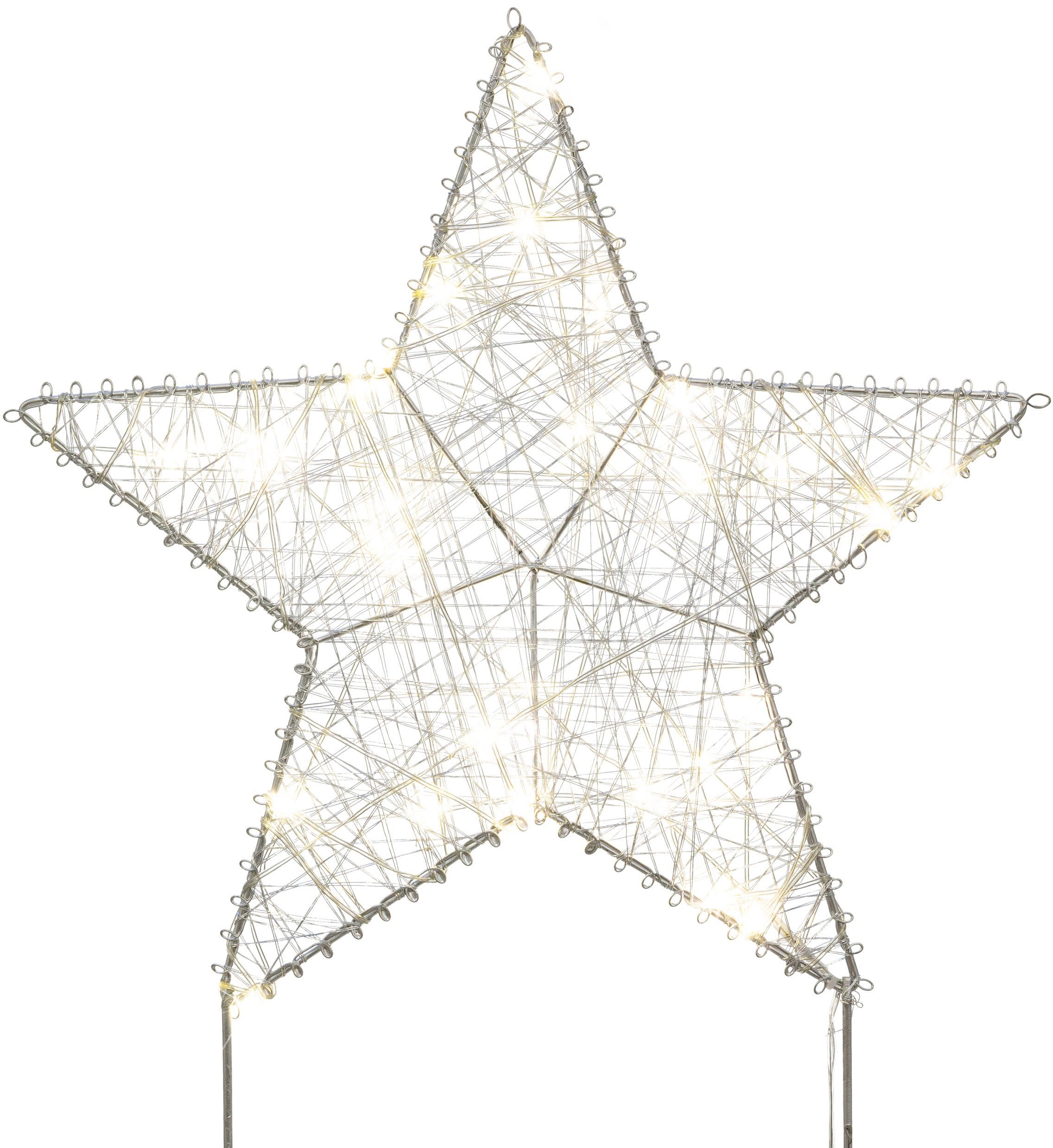 Creativ deco Dekostern »LUMIA, Deko-Objekt Stern« Weihnachtsdeko, Batteriebetrieb, 2er Set