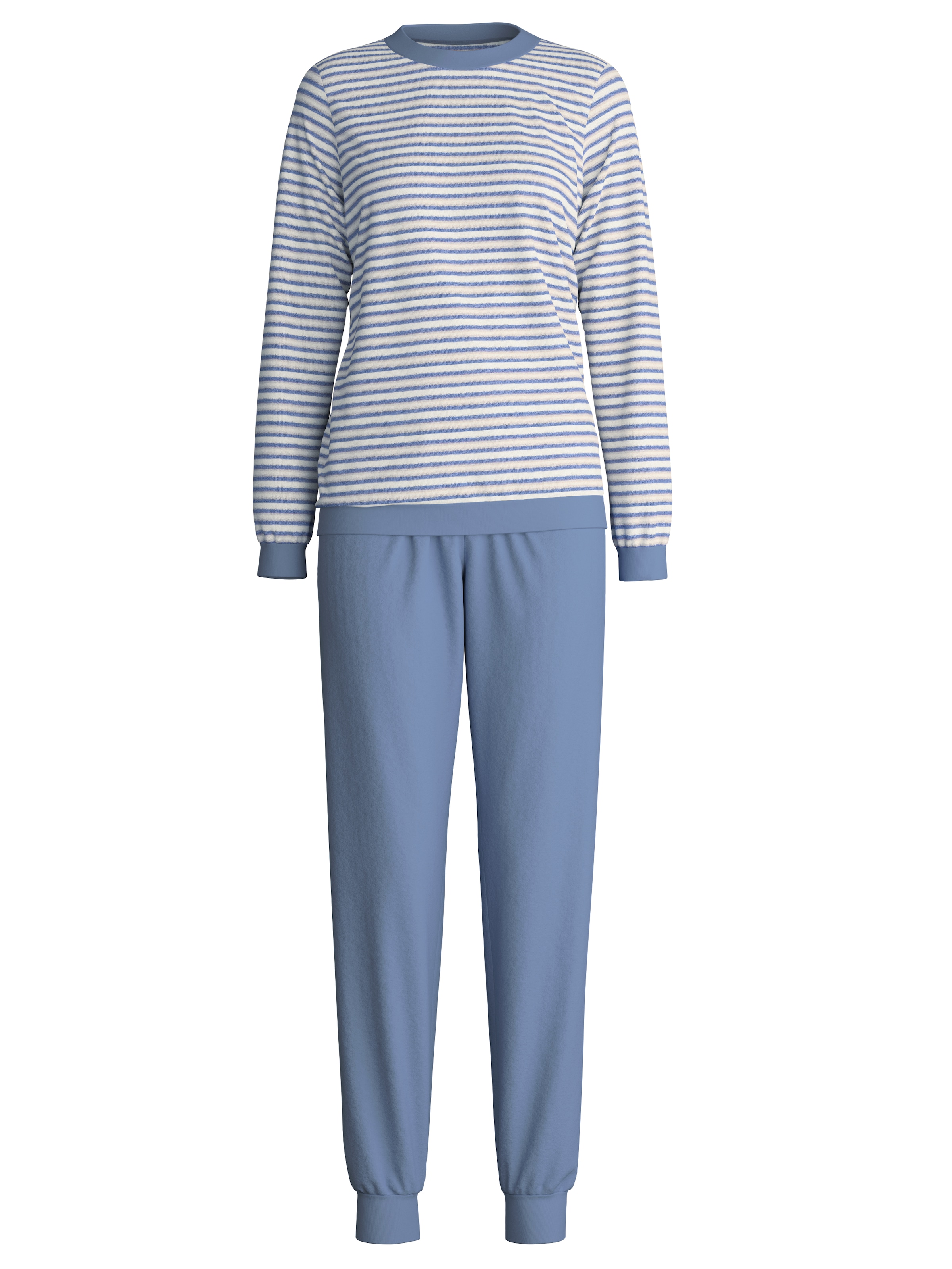 CALIDA Pyjama »Soft Dreams« 2 pièces Ringel-Design, warm, weich, Frottee-Qualität, Cotton-Mix