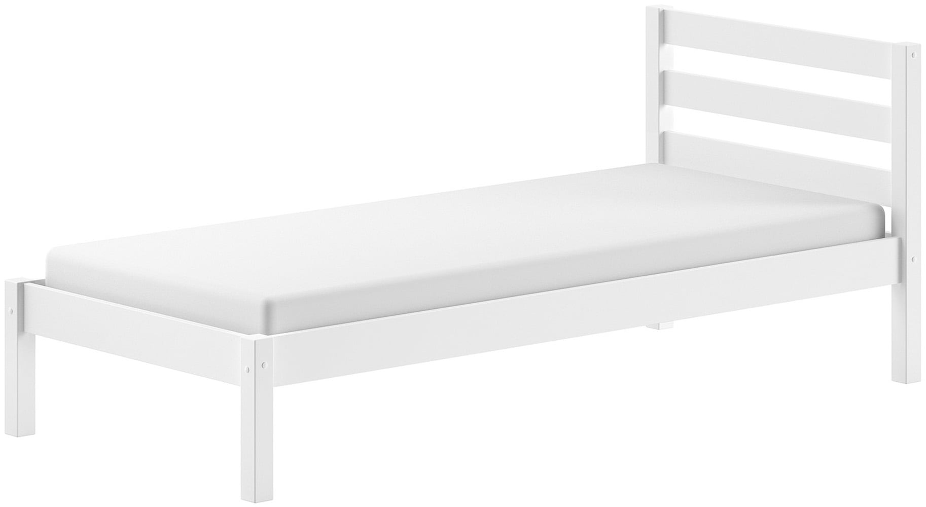 Vipack Lit en bois massif »Pino, universell einsetzbar, gradliniges Design, Made in Europe« L : 211 x H : 84,4 x P : 97,5 cm, surface de couchage 90/200 cm, construction solide,  pin massif, disponible en naturel ou laqué blanc au choix