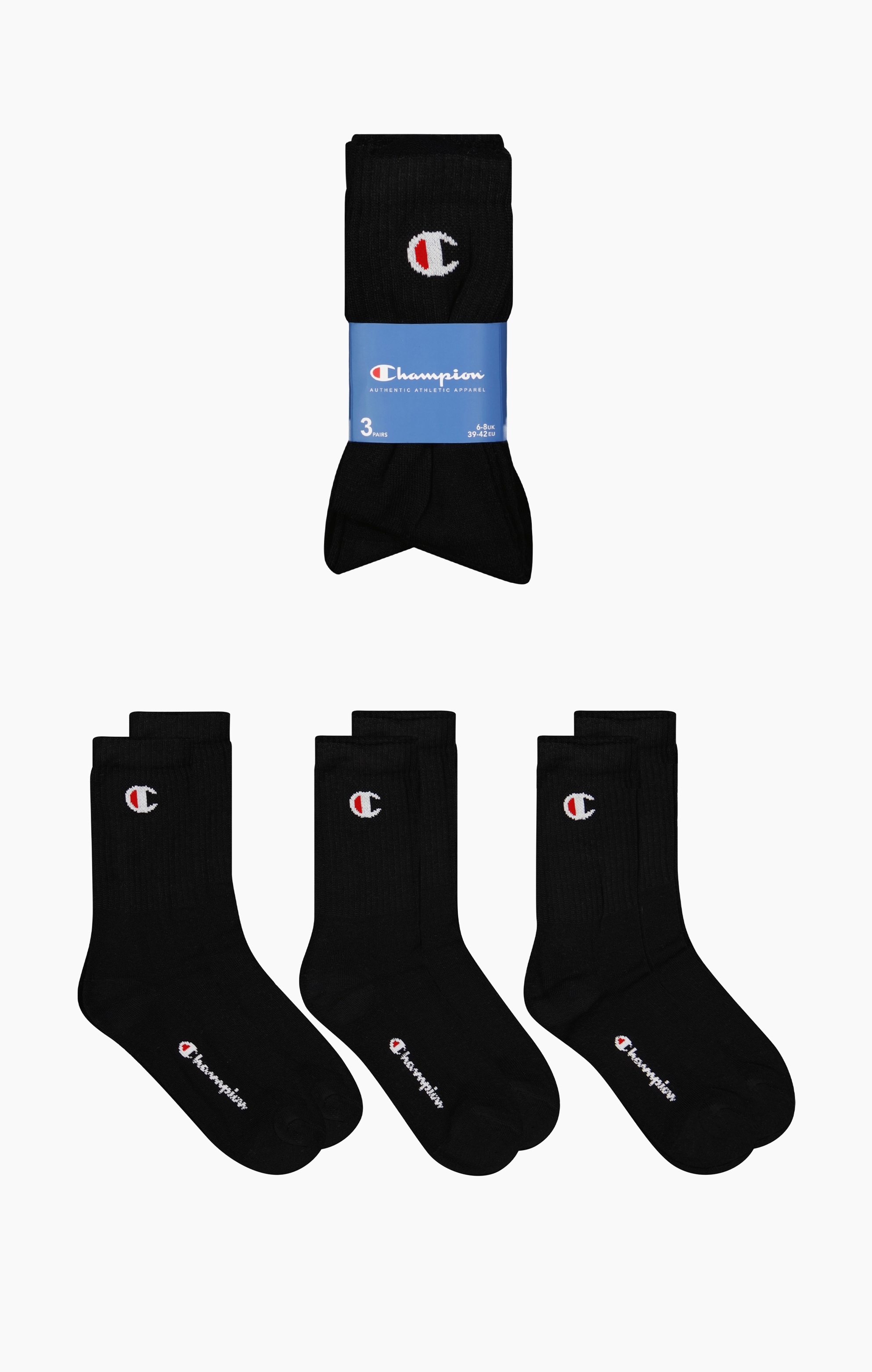 Champion Tennissocken »3 Pack Crew Socks« 3 Paar tlg. für sportive Aktivitäten, sportlicher Stil, elastische Passform