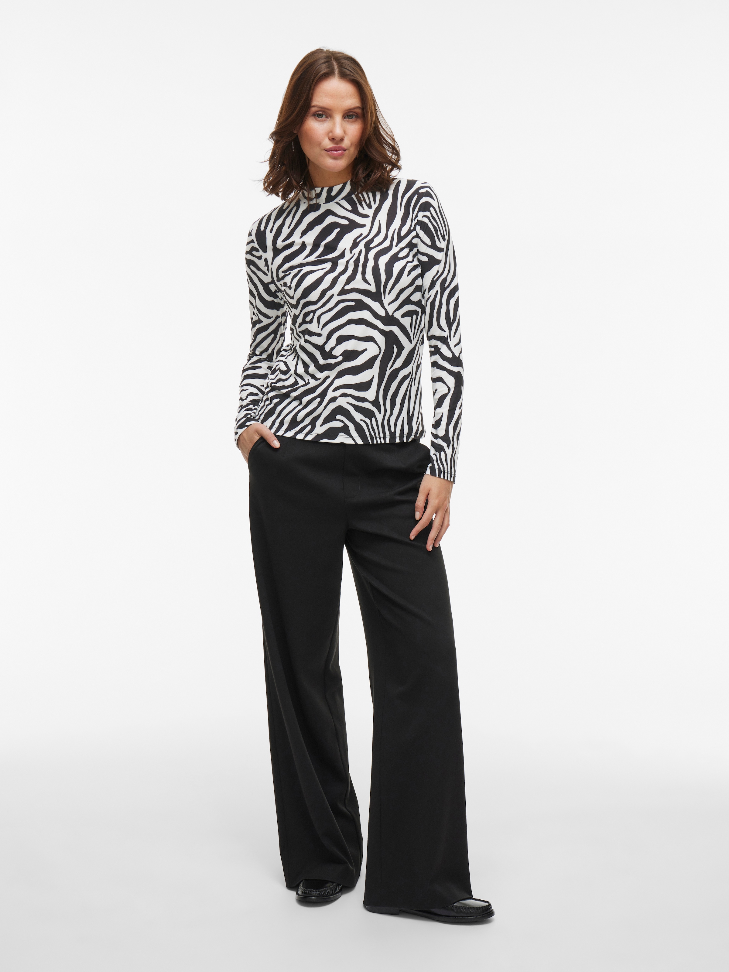 Vila »VILEOA L/S ROLLNECK TOP - NOOS« Materialmix, regular fit
